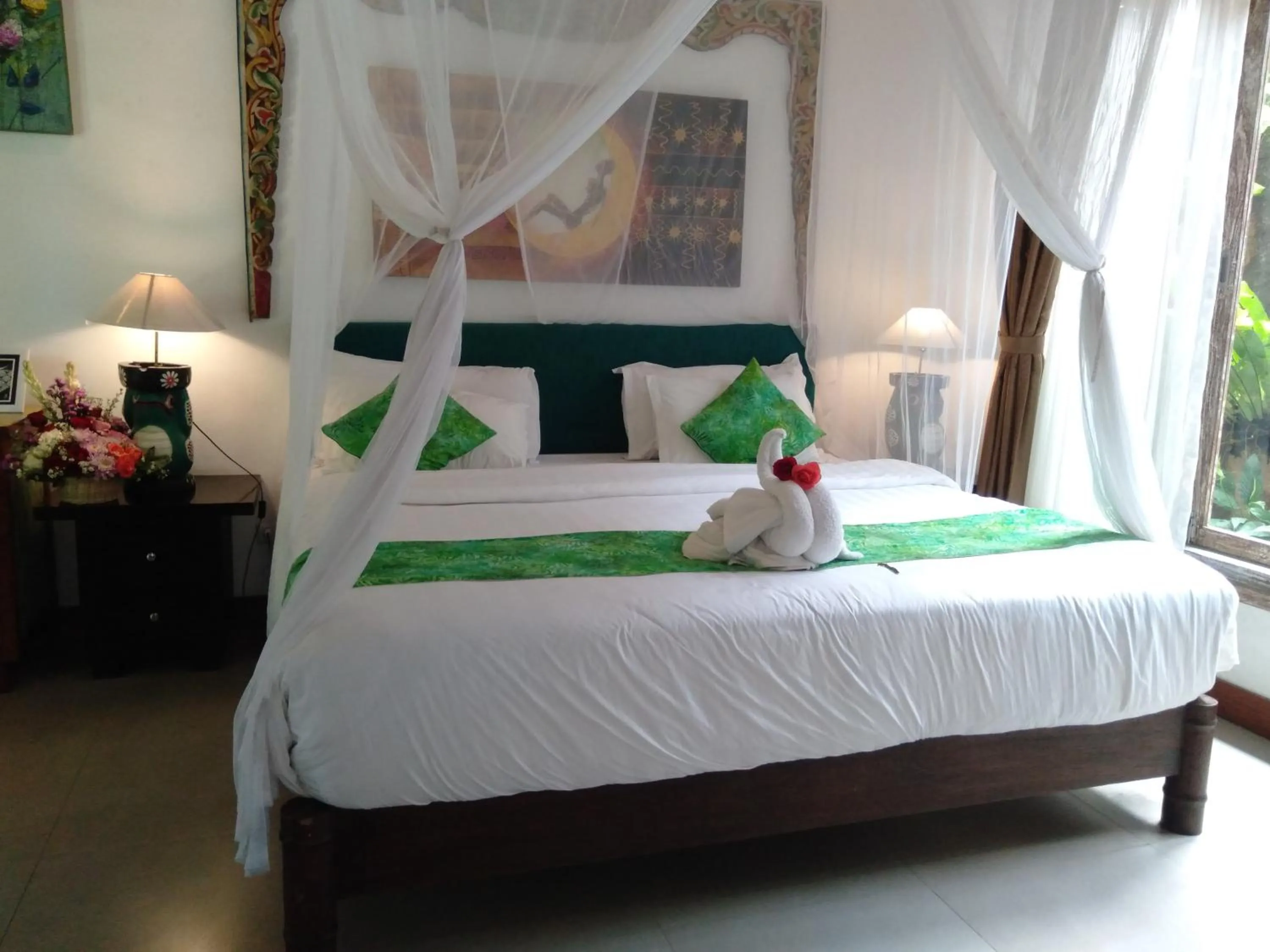 Shower, Bed in KTS Balinese Villas