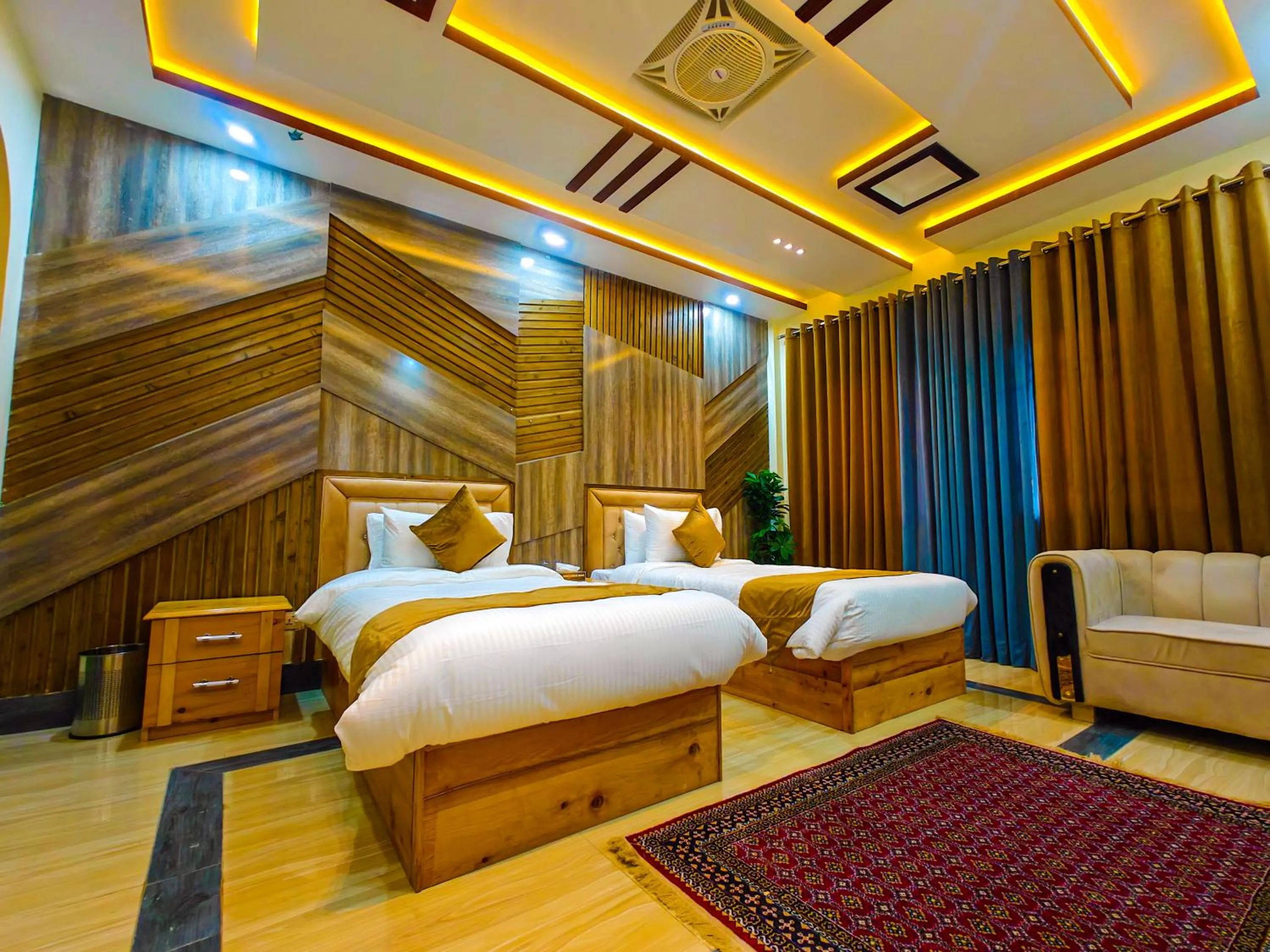 Bed in Kabirs Hotel Kalam