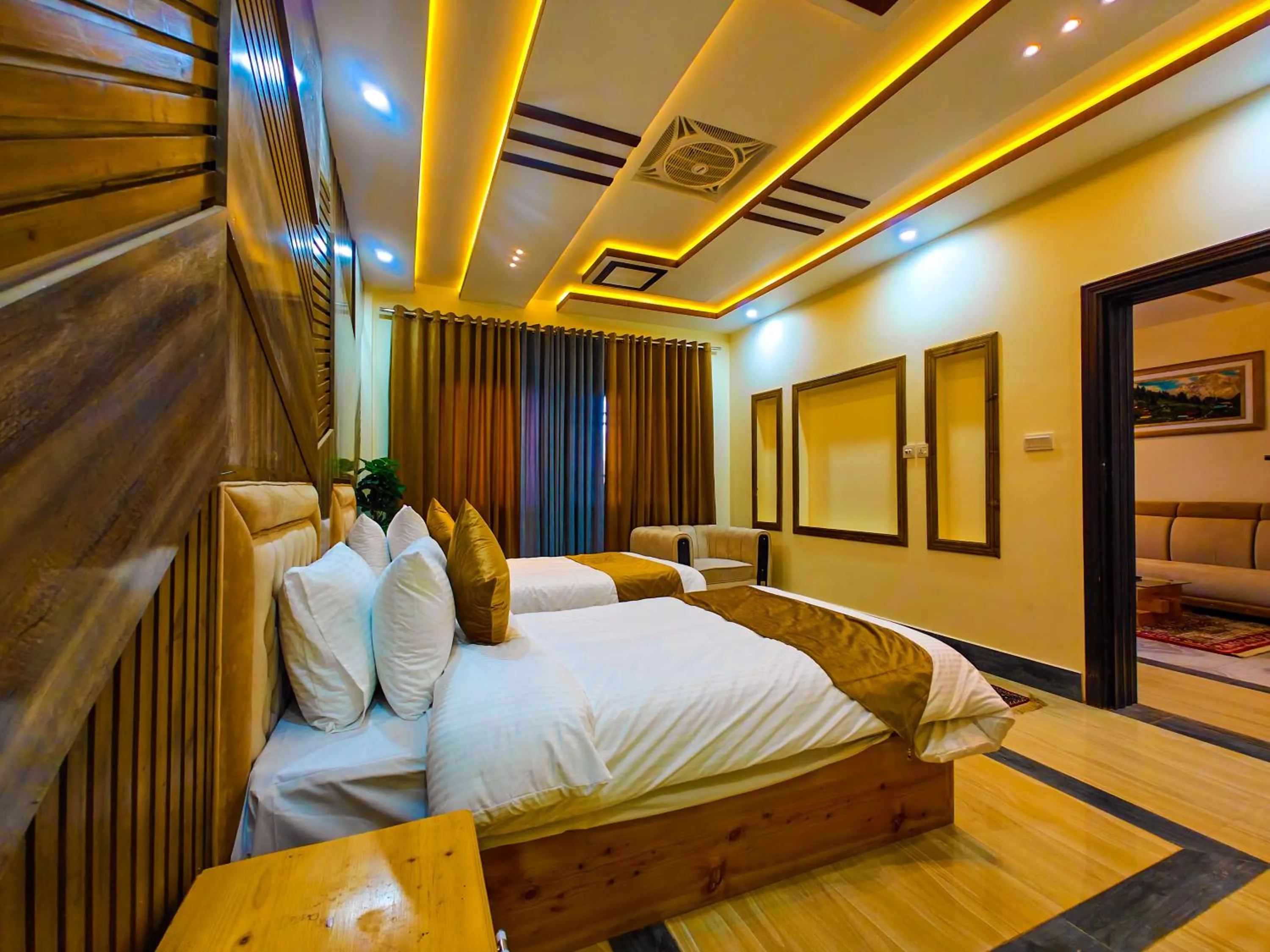 Bed in Kabirs Hotel Kalam