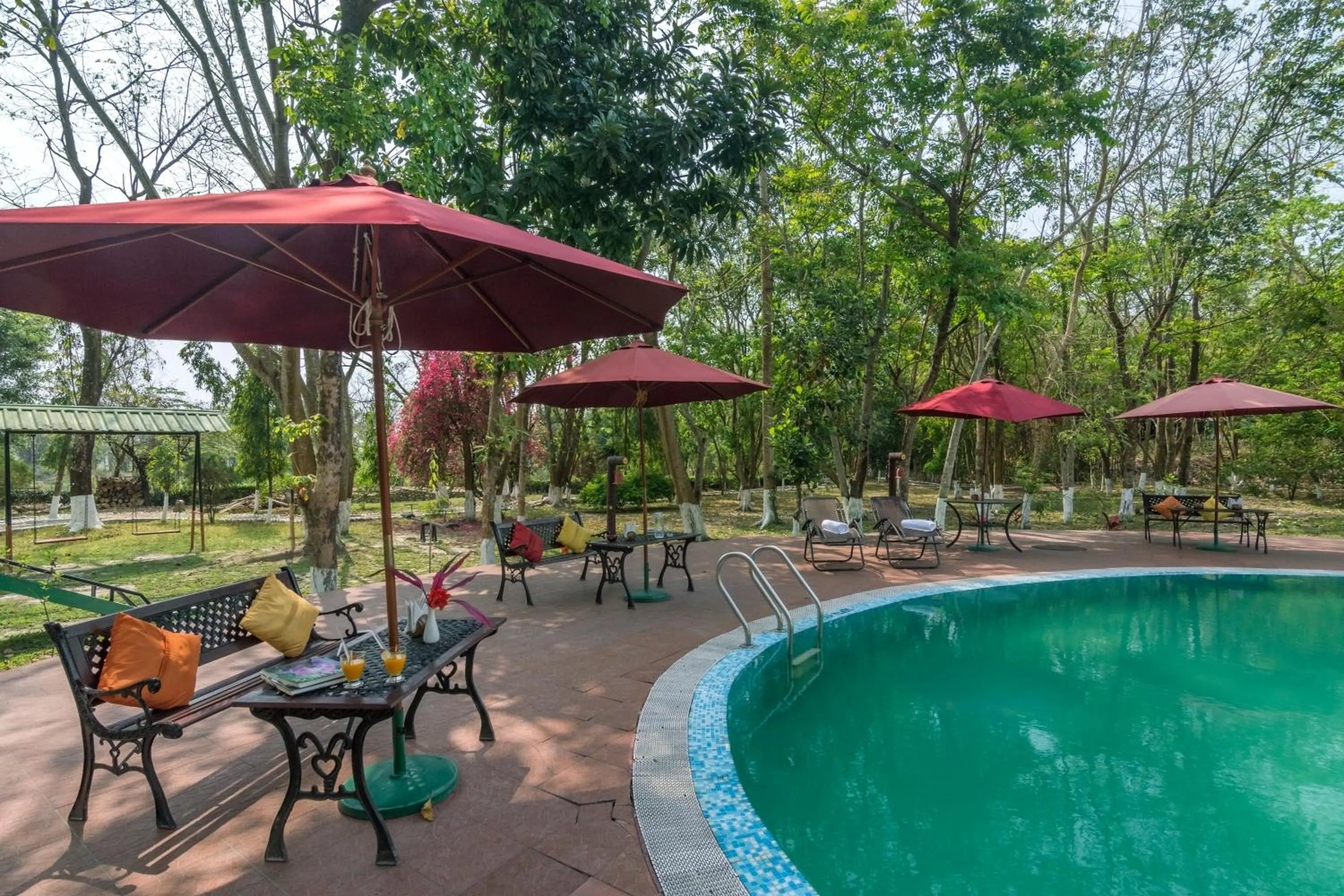 Swimming pool in The Riverwood Forest Retreat Dooars - fully vaccinated staff