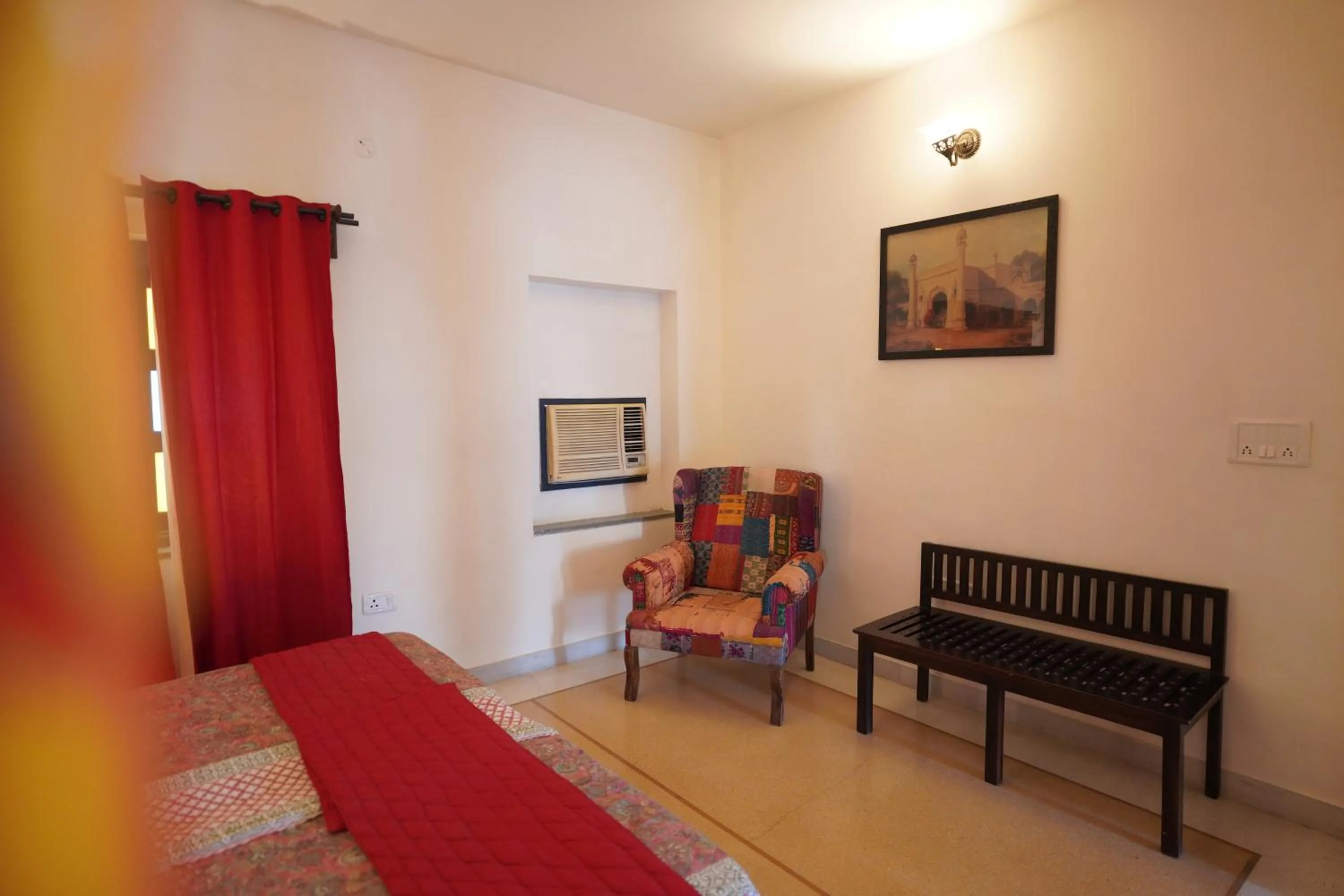 Seating area, Bed in Haveli Kalwara - A Heritage Hotel