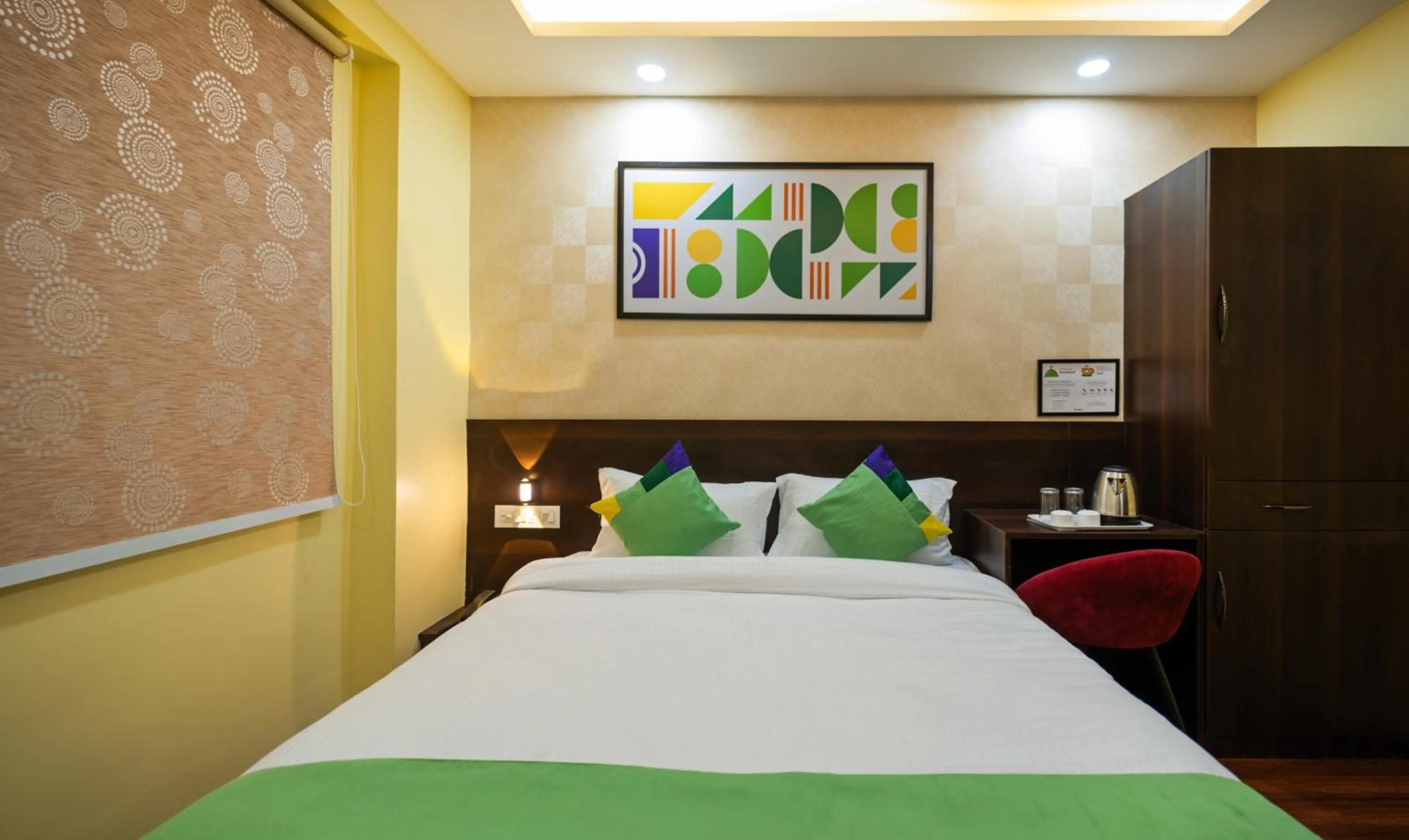Bedroom, Bed in Treebo Taj Square, 10 Mins From Airport
