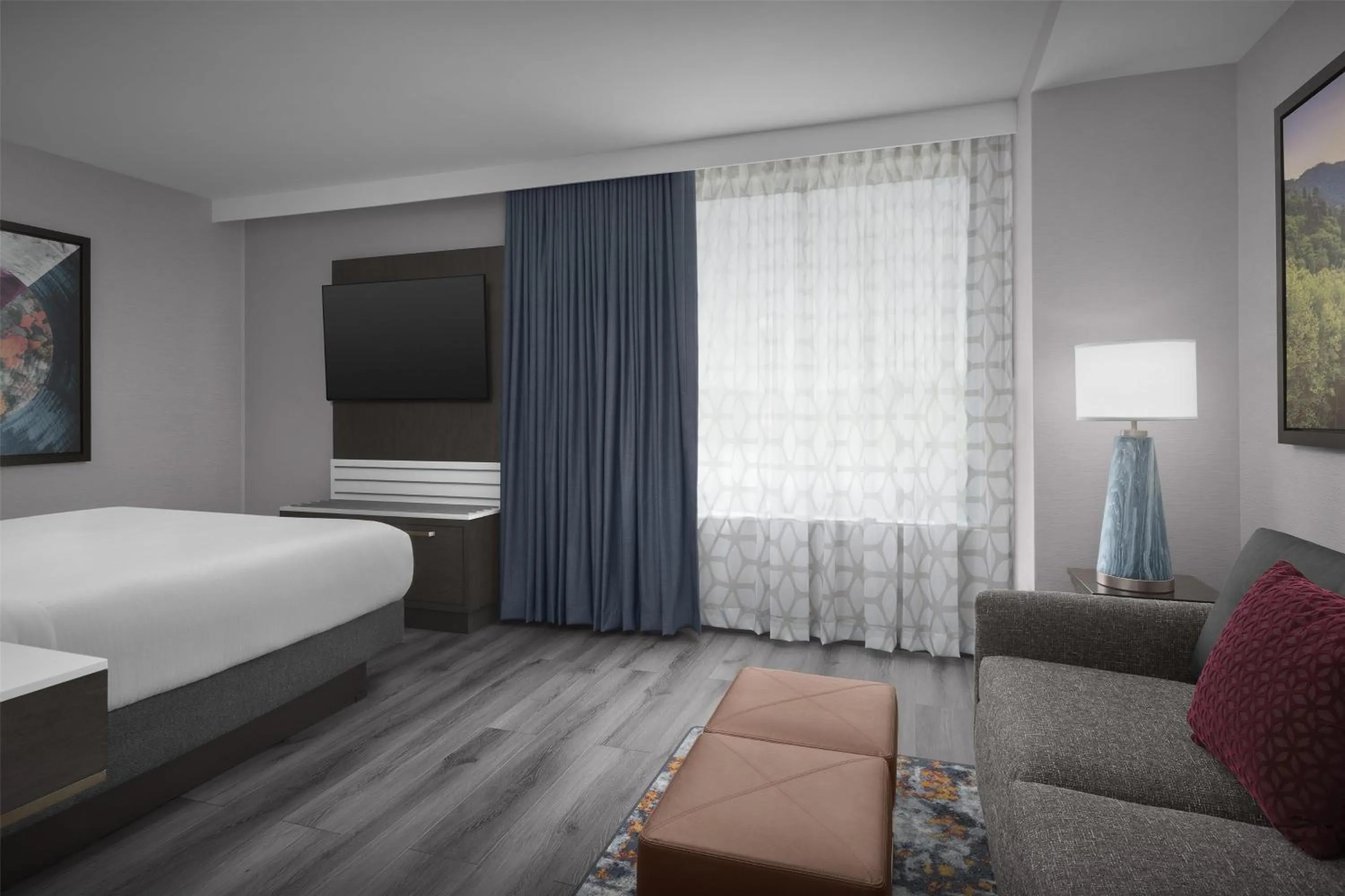 Living room, Bed in Embassy Suites By Hilton Pigeon Forge Resort