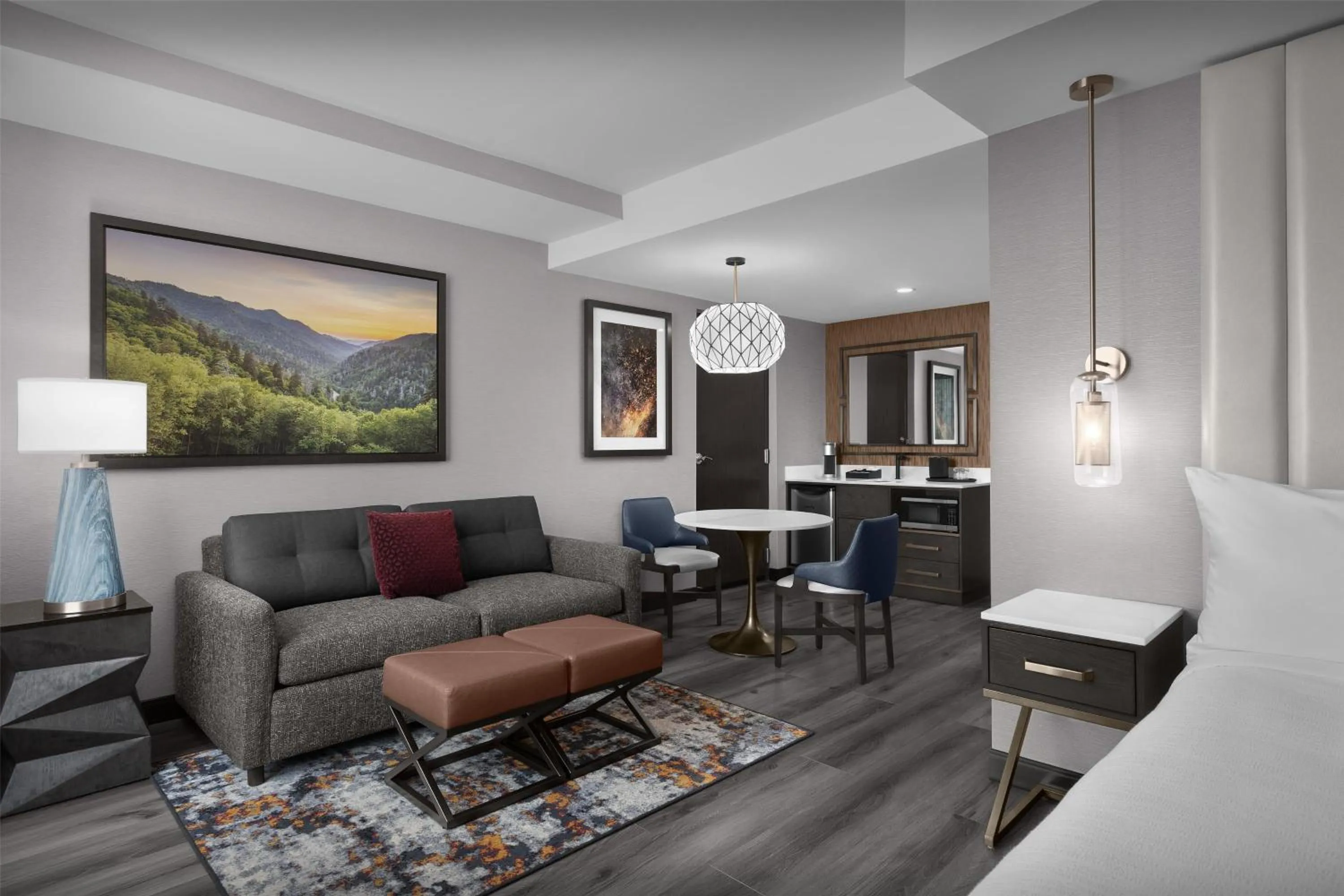 Living room in Embassy Suites By Hilton Pigeon Forge Resort