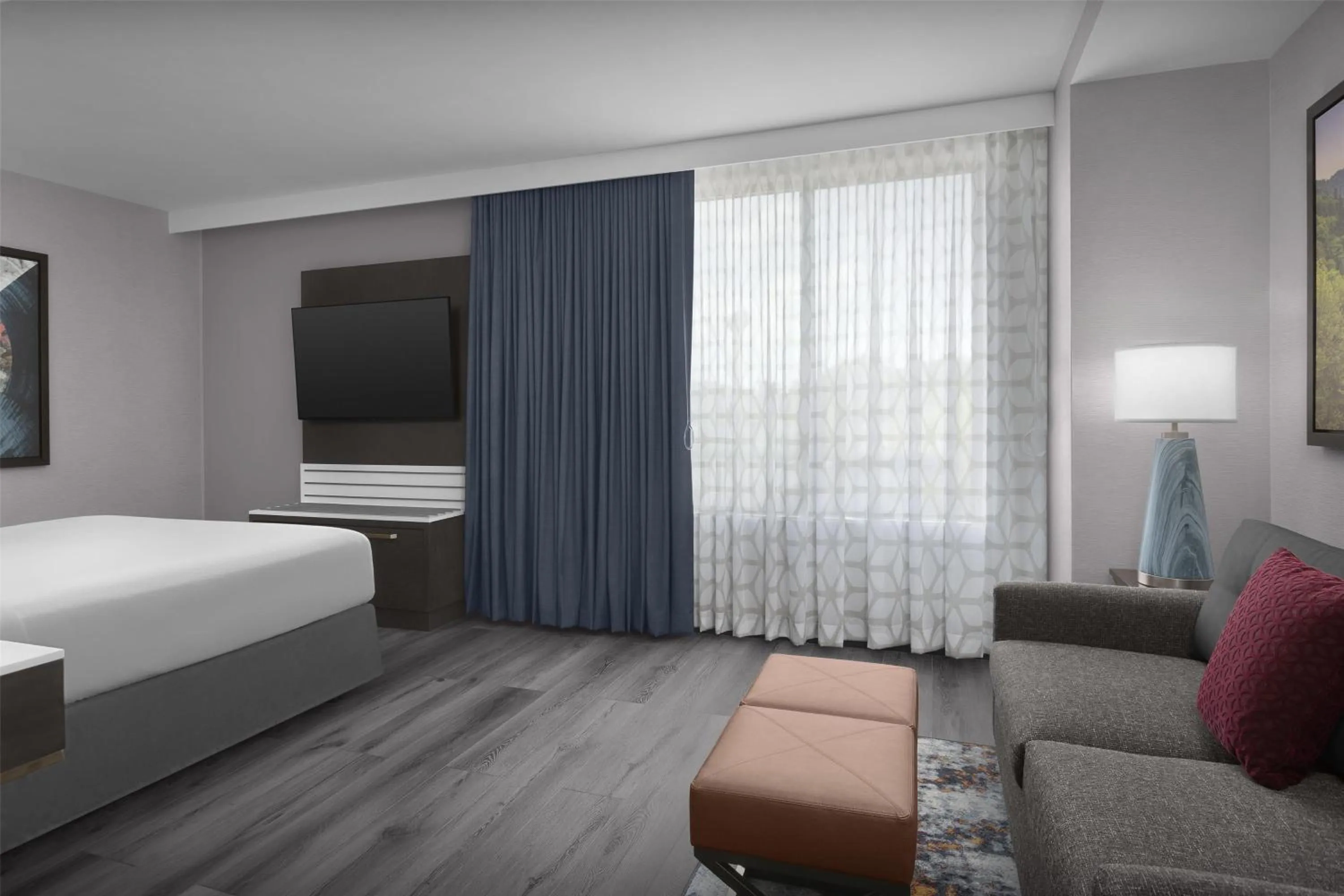 Living room, Bed in Embassy Suites By Hilton Pigeon Forge Resort