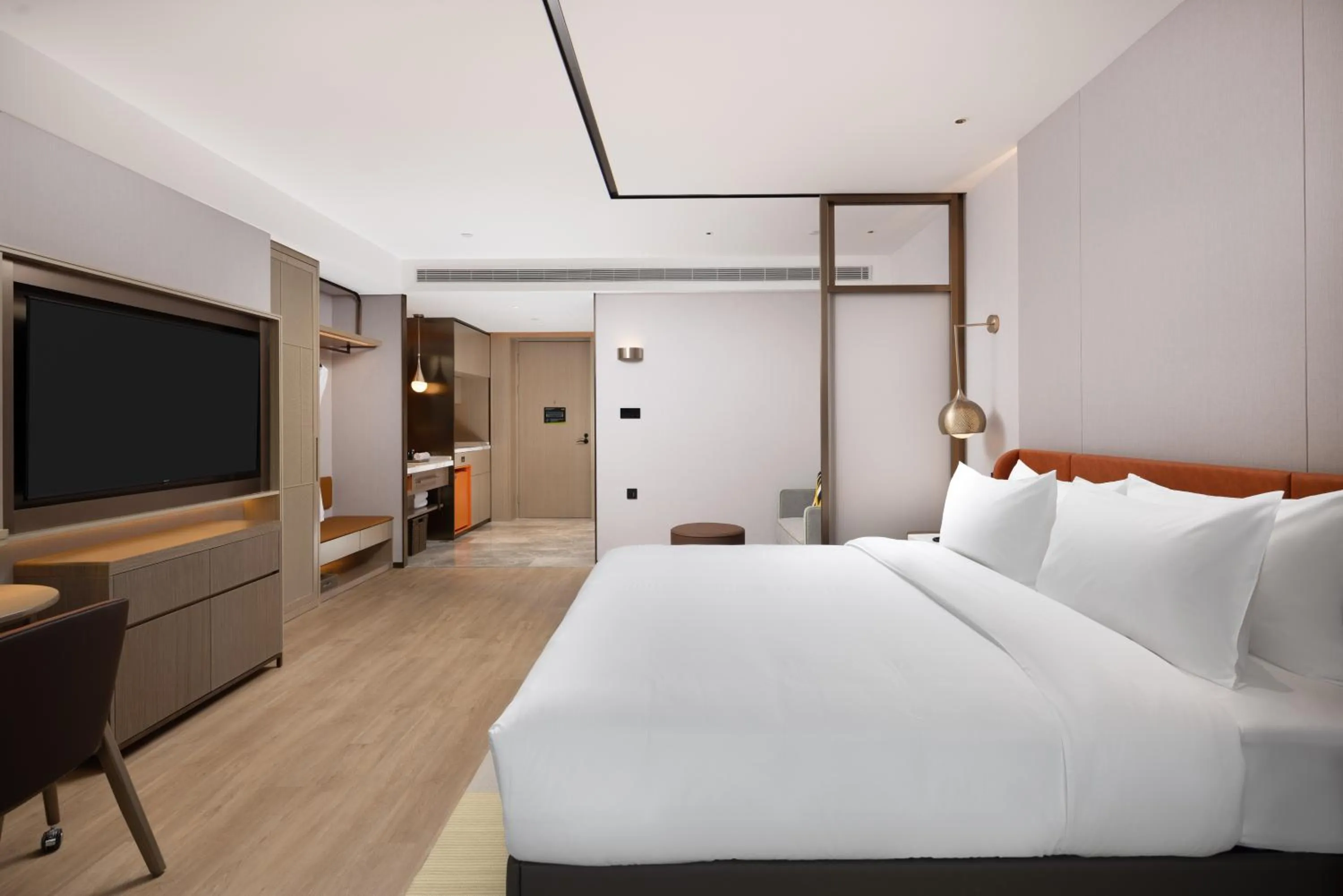 Photo of the whole room, Bed in Home2 Suite by Hilton East Handan Station