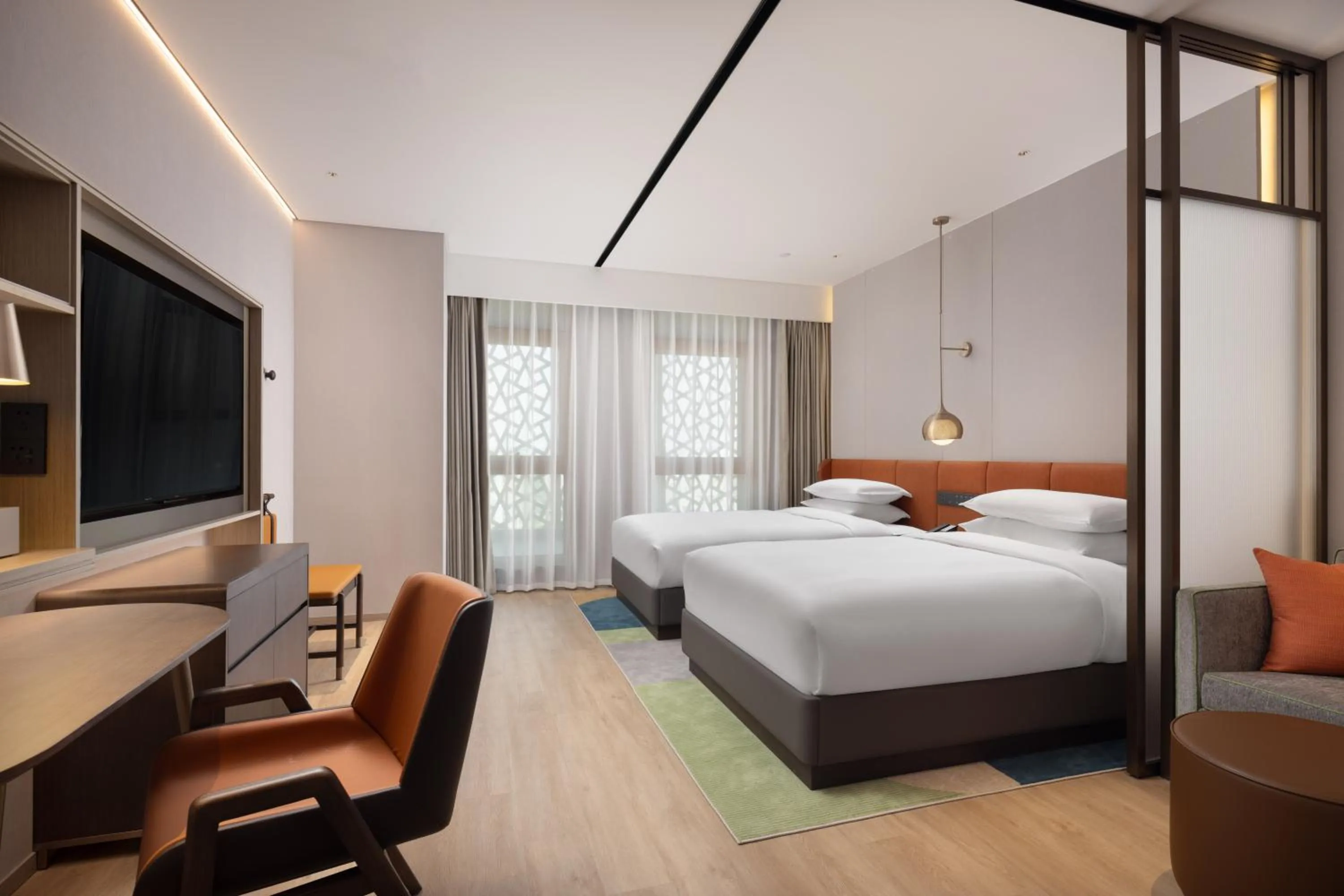 Bed in Home2 Suite by Hilton Binzhou Boxing