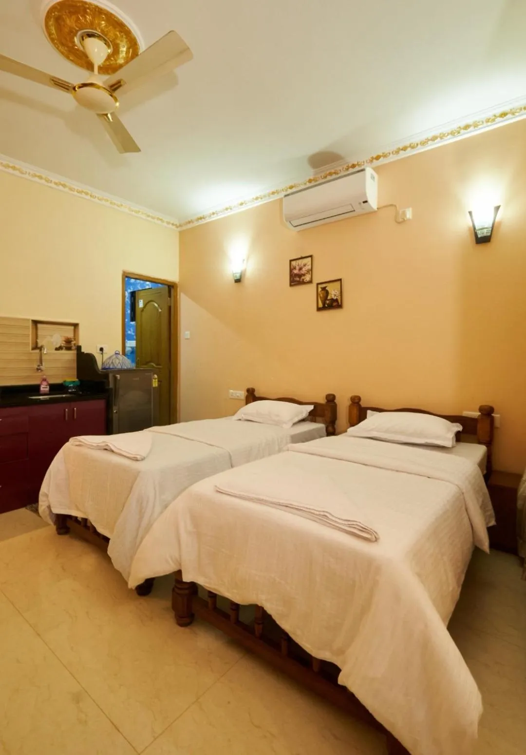 Bed in Rodrigues Residency Goa