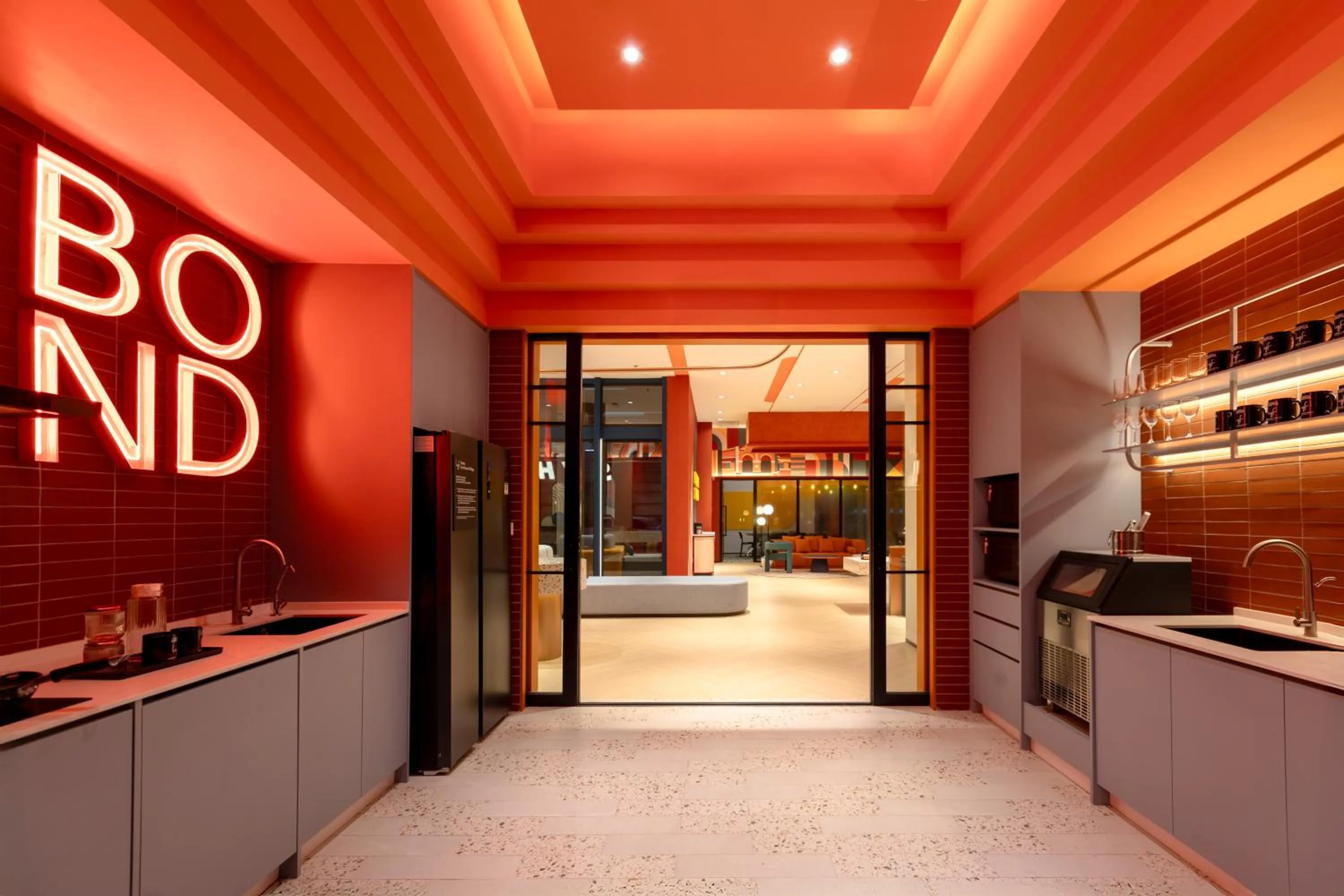 Communal kitchen in lyf Georgetown Penang