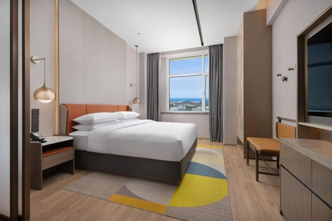 Bed in Home2 Suite by Hilton Yantai Laishan