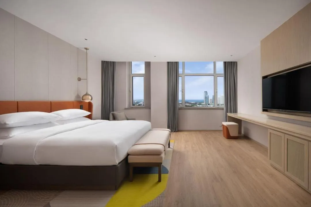 Bed in Home2 Suite by Hilton Yantai Laishan
