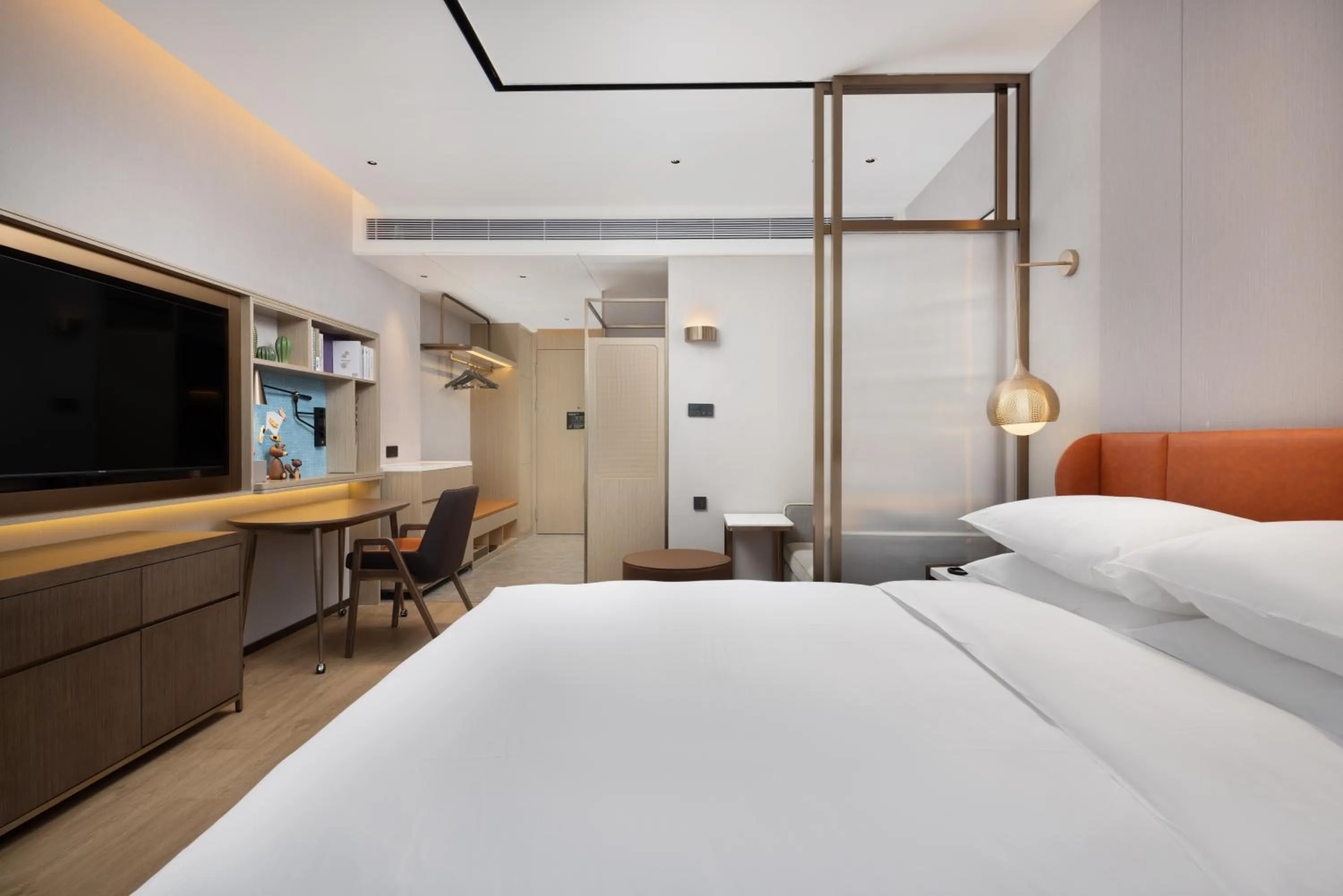 Bed in Home2 Suite by Hilton Jingjiang Binjiang New Town