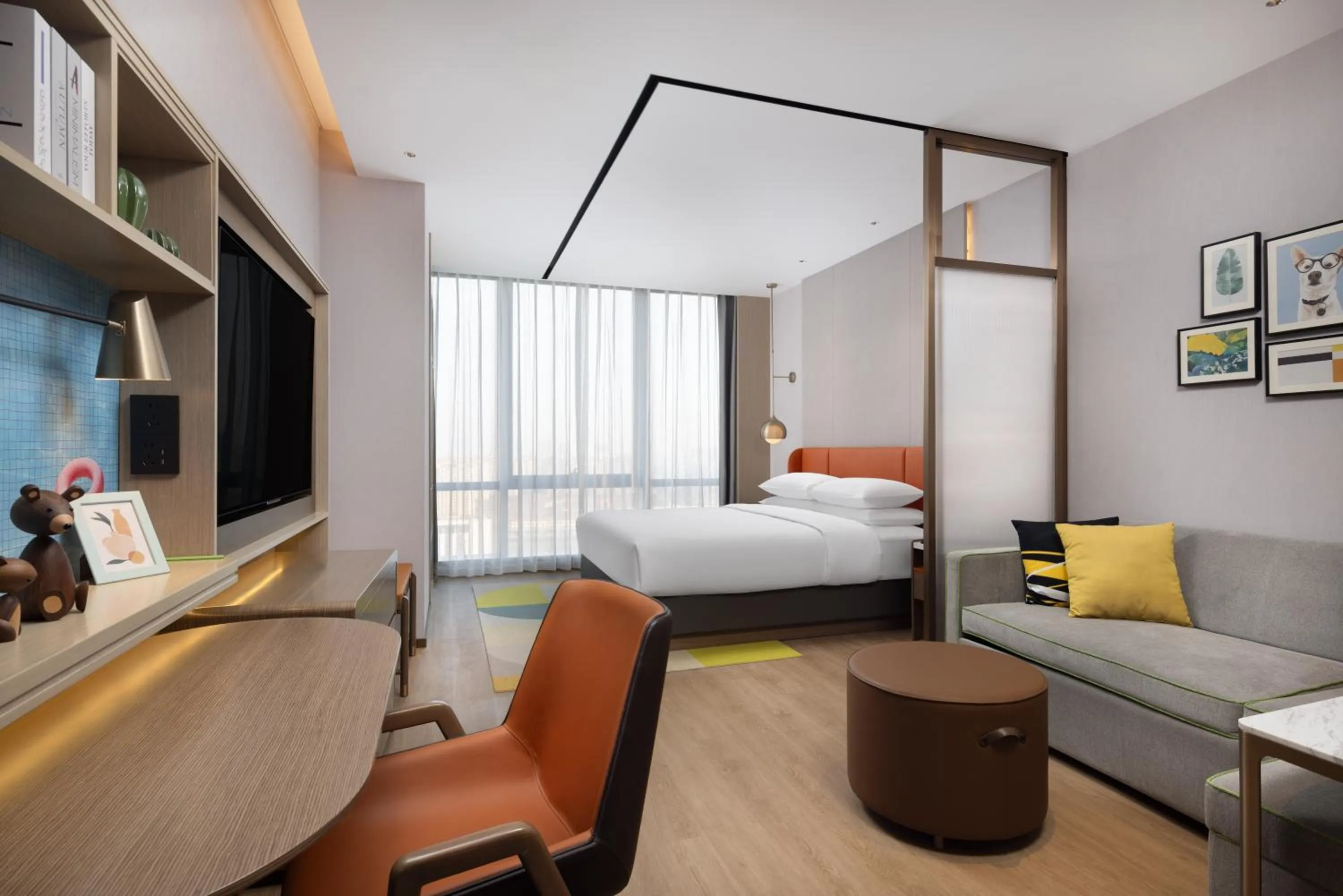 Bed in Home2 Suite by Hilton Jingjiang Binjiang New Town