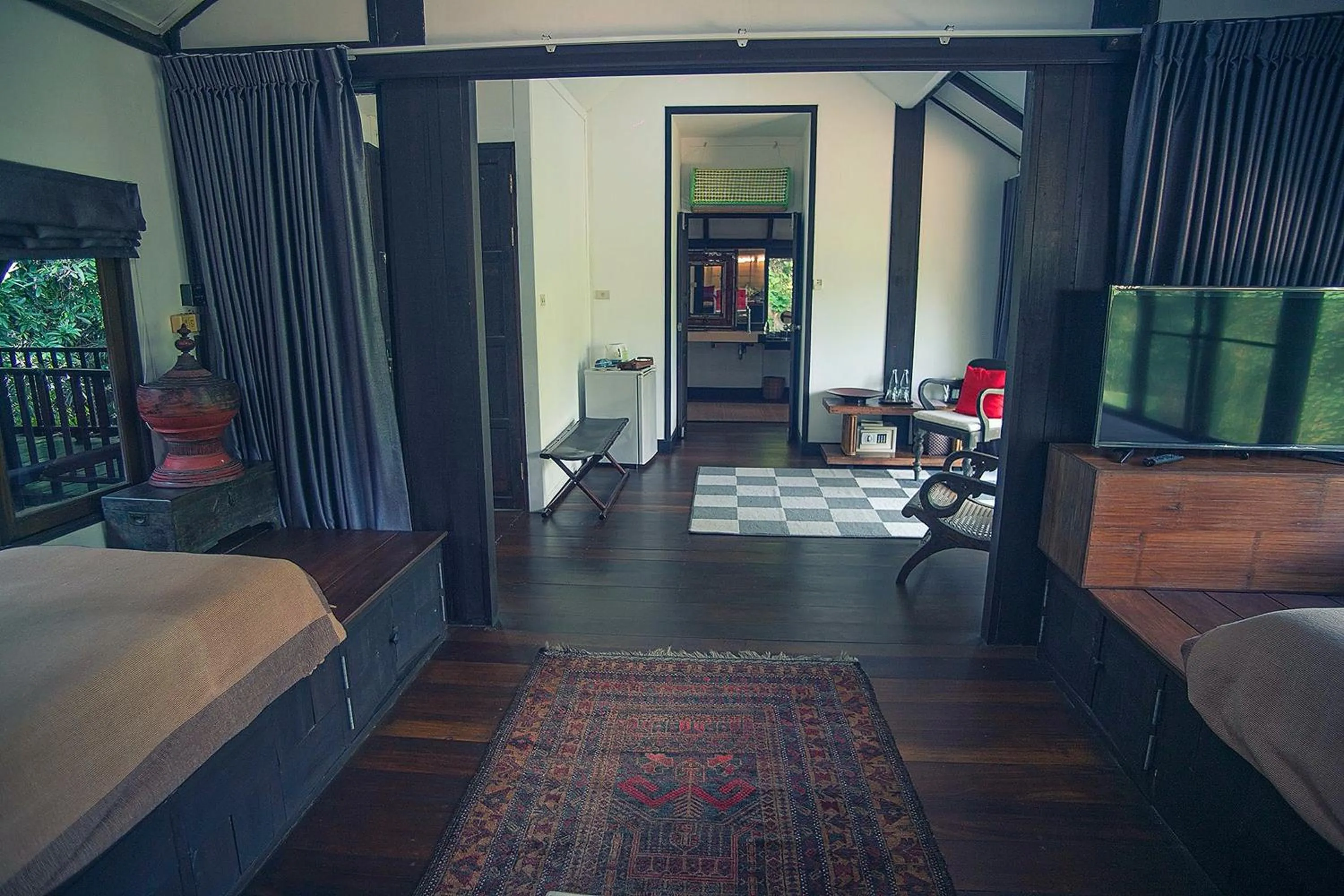 Seating area, Bed in Baan Suan Residence เฮือนพักบ้านสวน