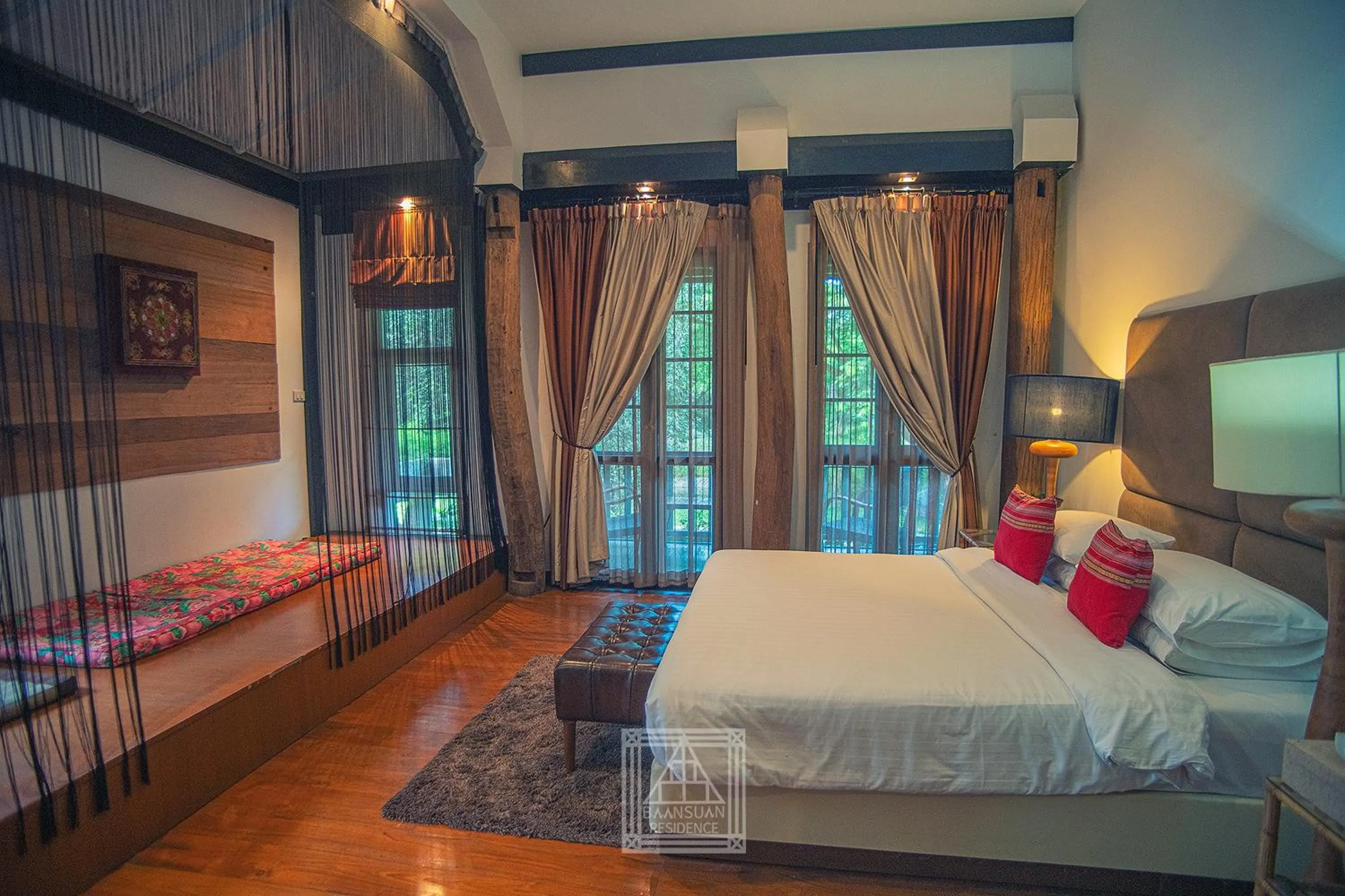 Bed in Baan Suan Residence เฮือนพักบ้านสวน