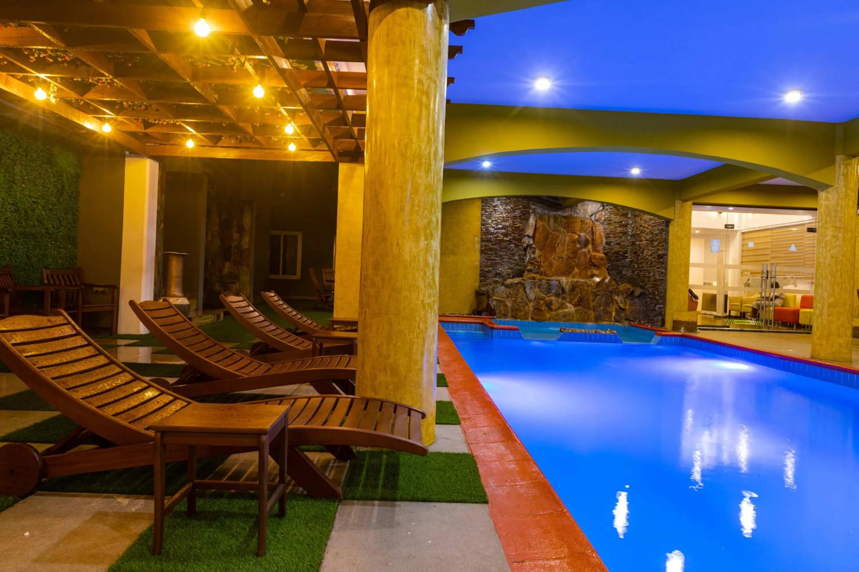 Pool view in Airport View Hotel