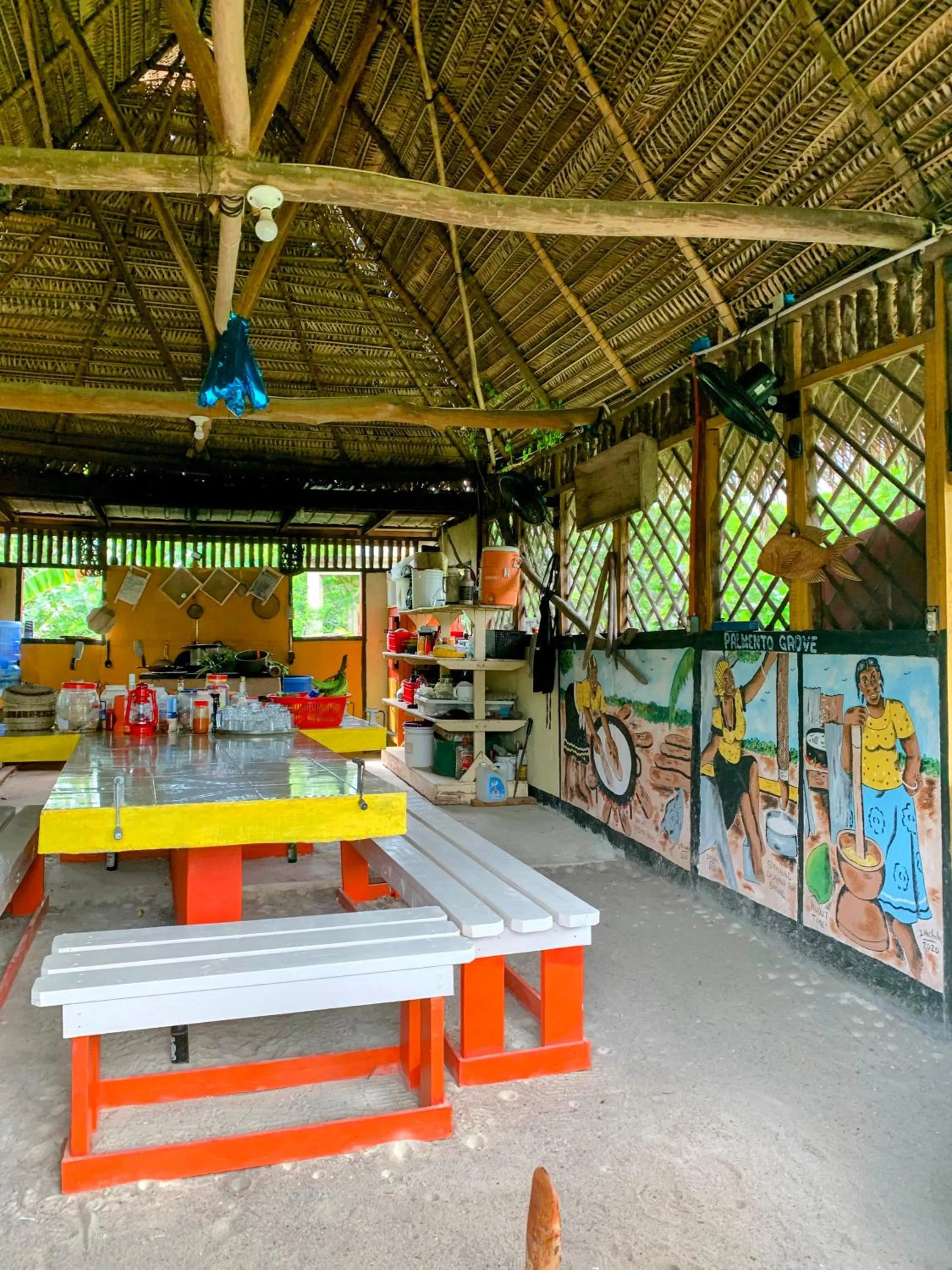 Communal kitchen in Palmento Grove Garifuna Eco-Cultural & Healing Institute