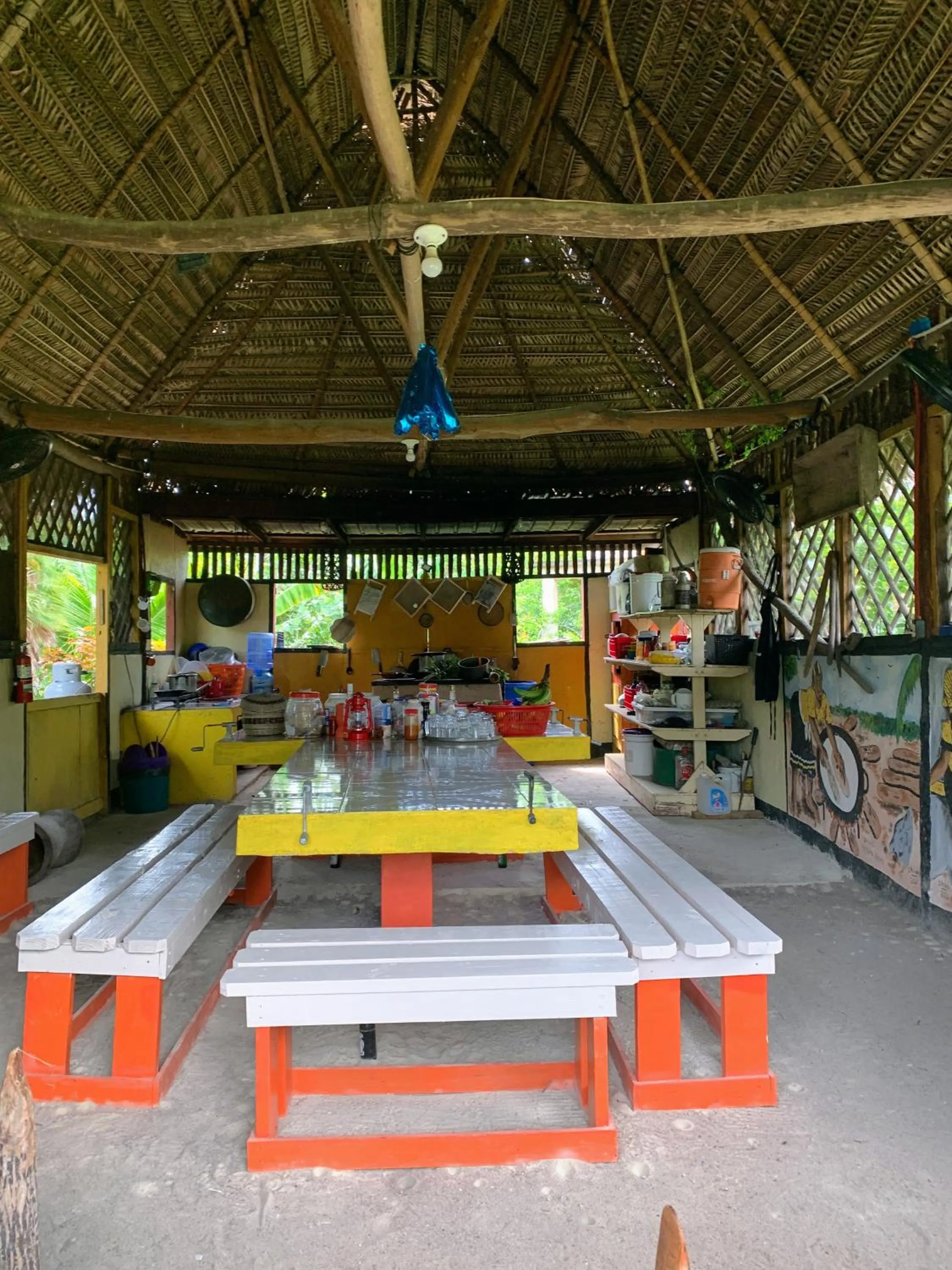 Seating area in Palmento Grove Garifuna Eco-Cultural & Healing Institute