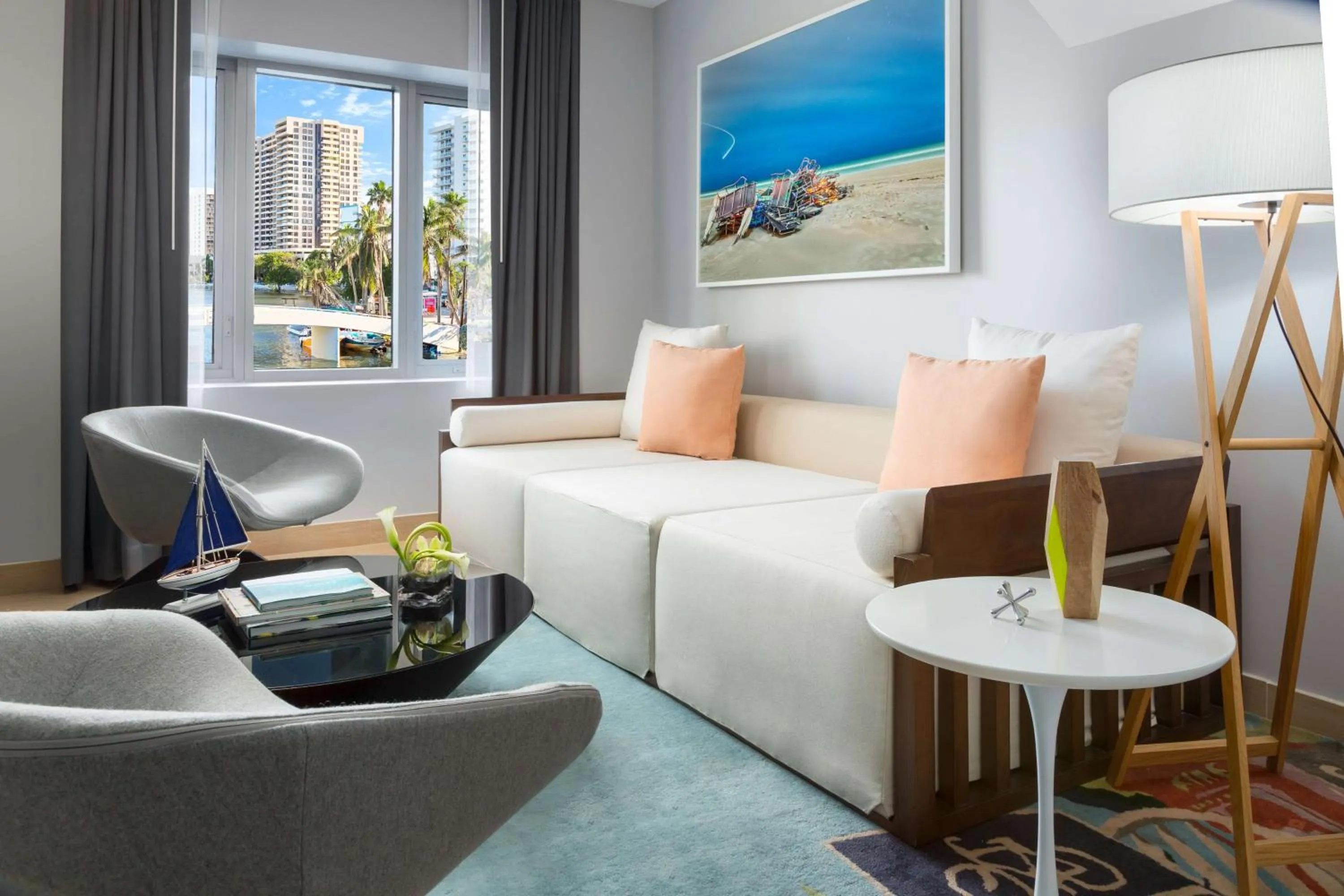 Living room in The Gates Hotel South Beach