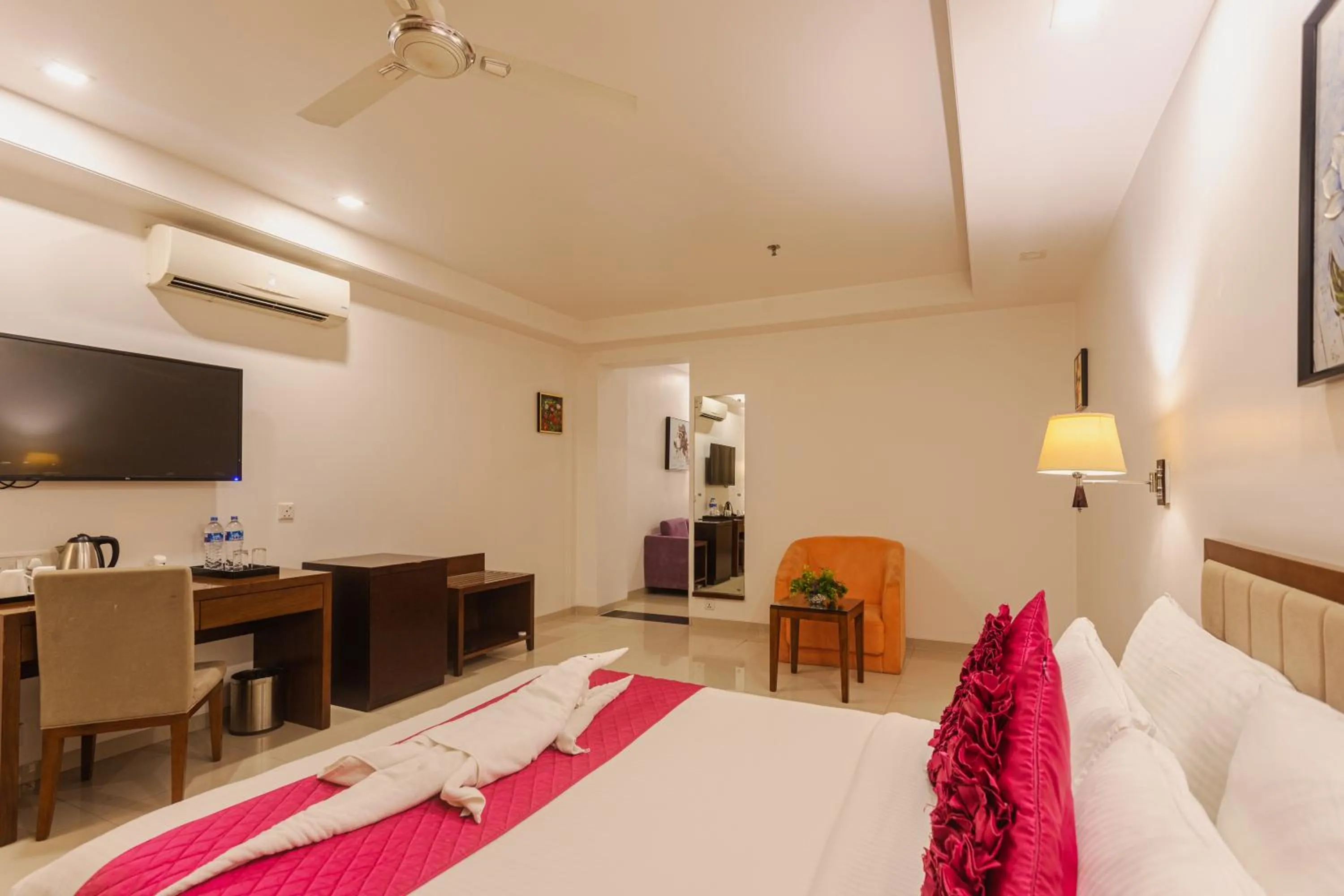 View (from property/room), Bed in Diamond Palace Lords Plaza Nepalgunj