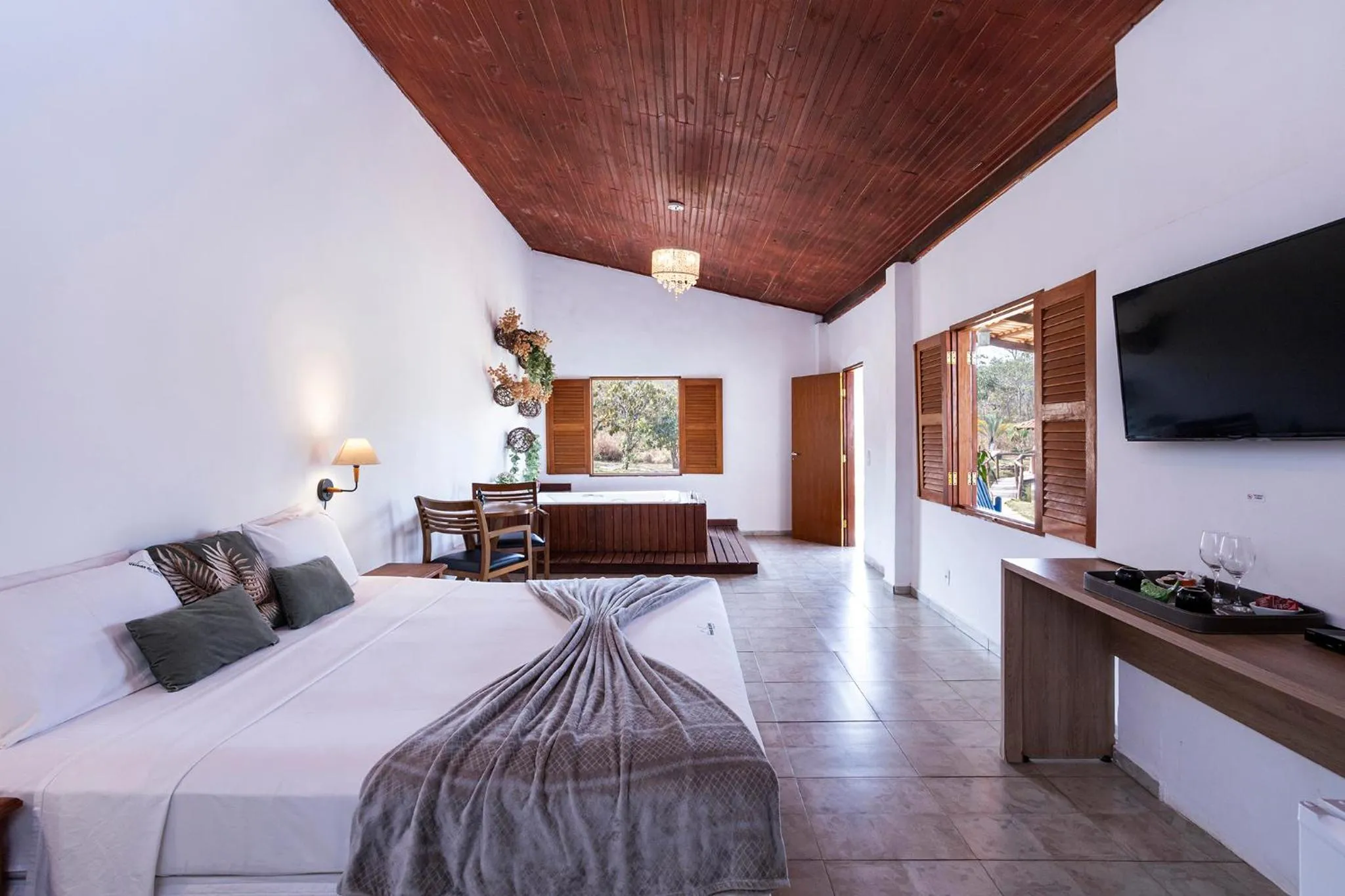 Bed in Pousada Vereda da Serra