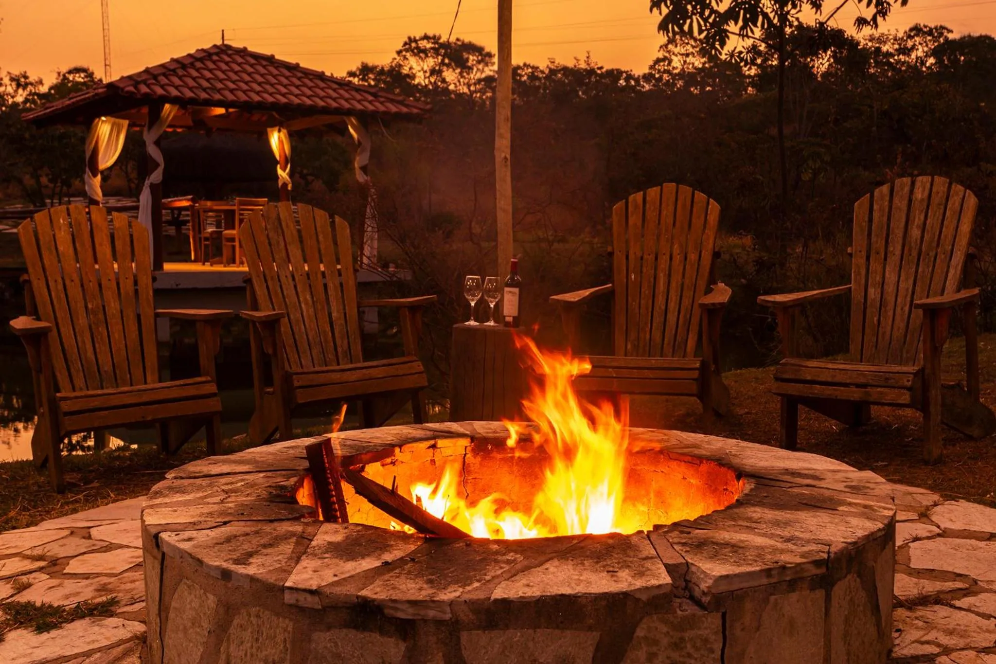fireplace in Pousada Vereda da Serra