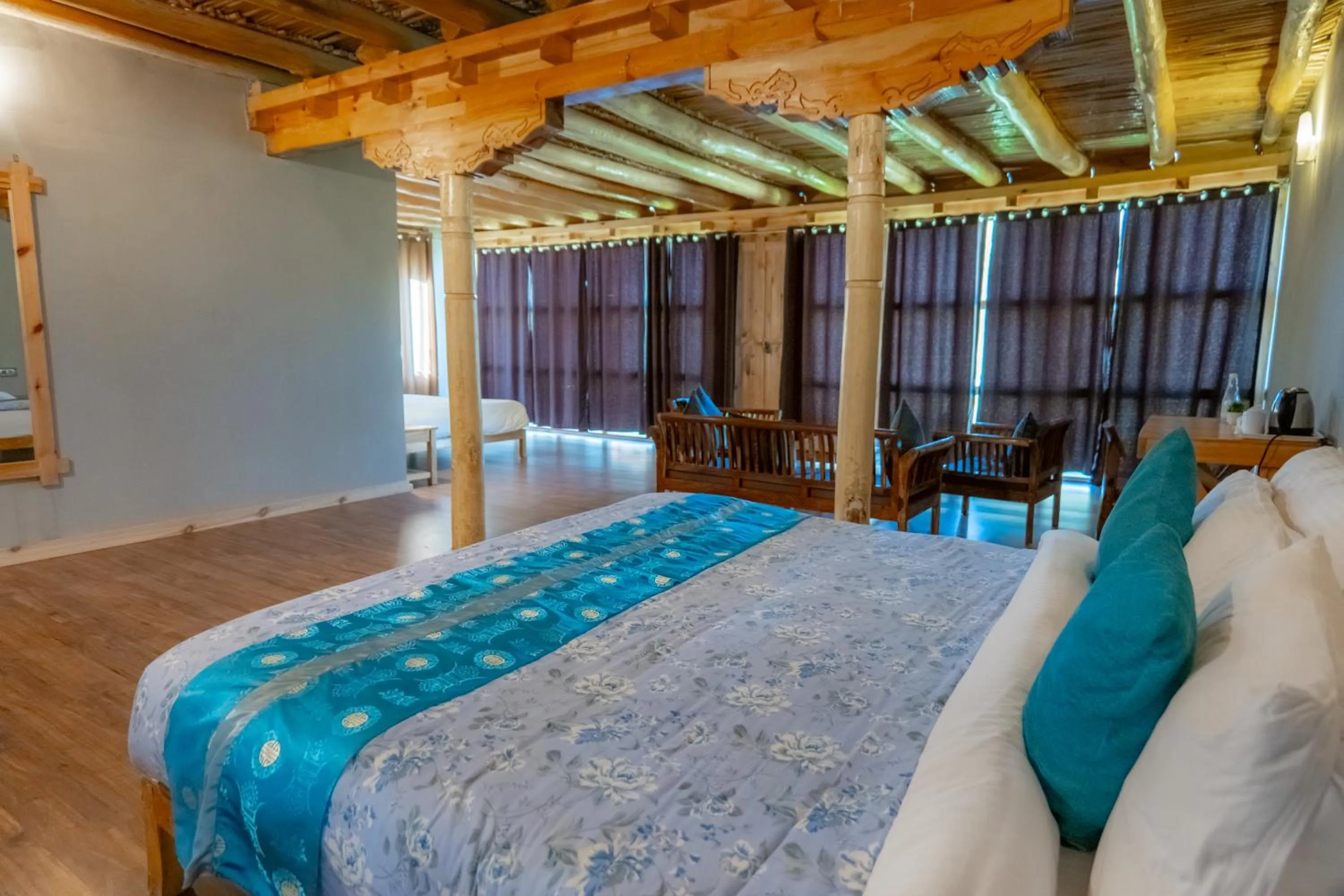 Bed in Nubra Ecolodge