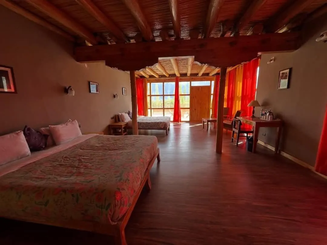Bed in Nubra Ecolodge