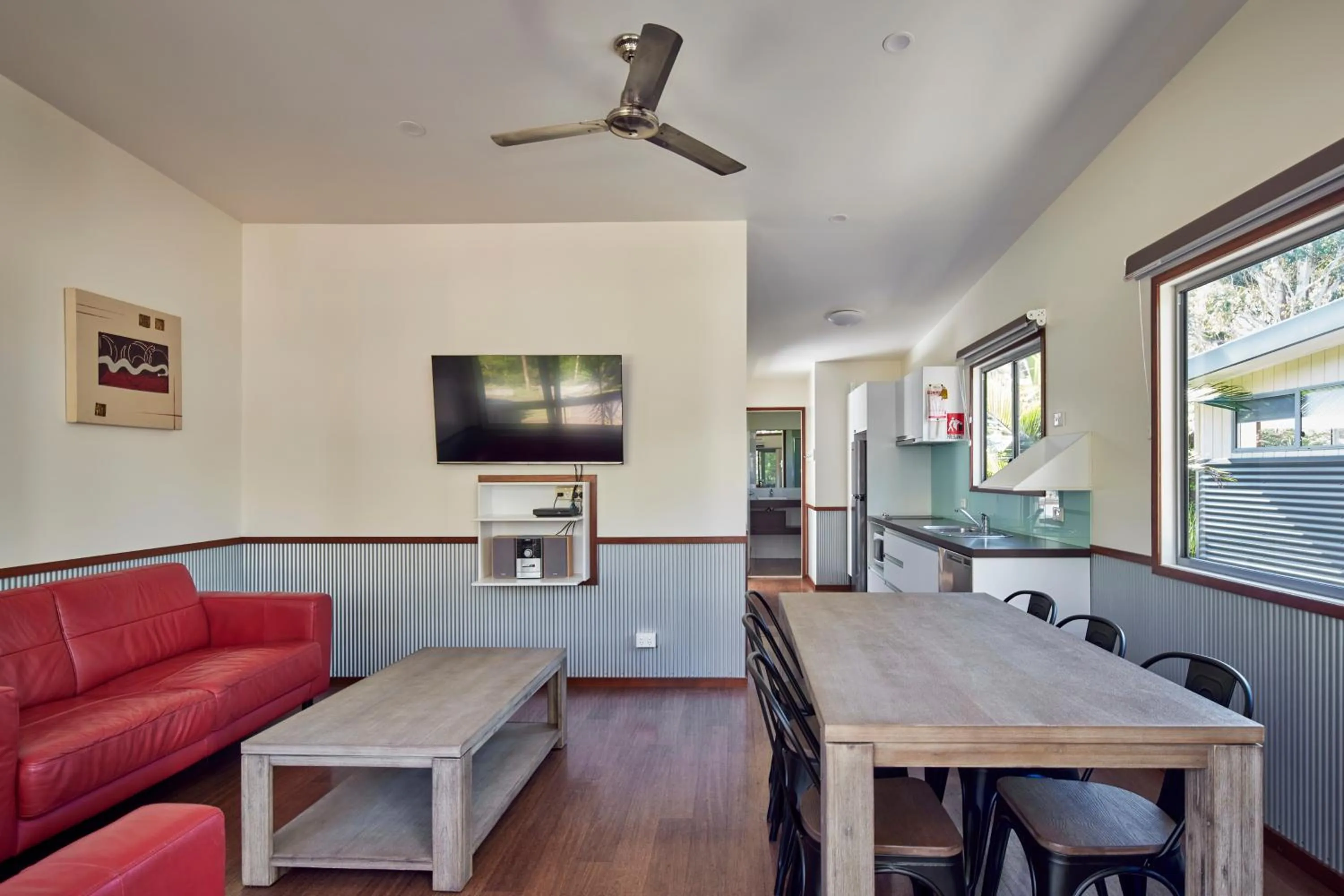 Living room in NRMA South West Rocks Holiday Park