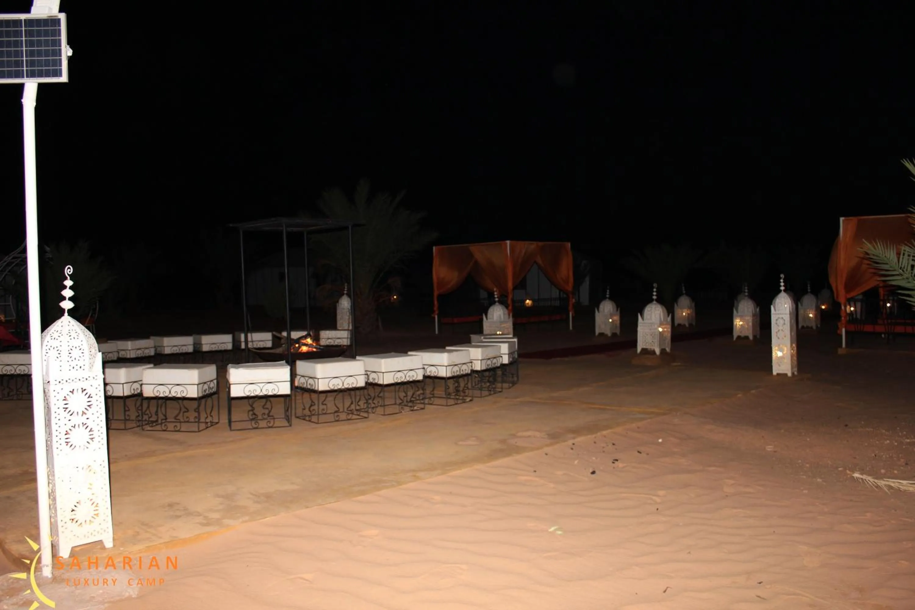 Seating area in Merzouga Luxury Camp