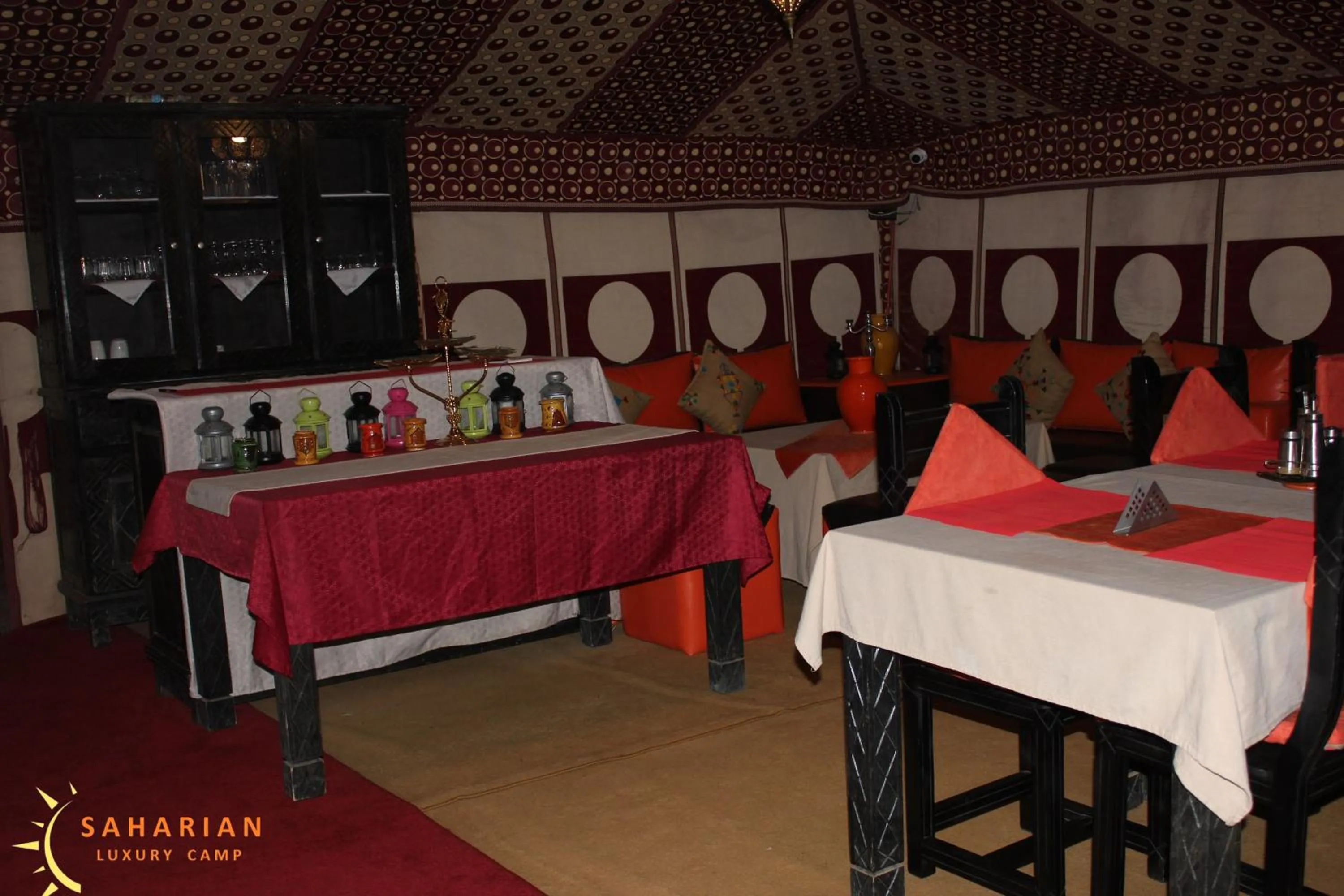 Seating area in Merzouga Luxury Camp