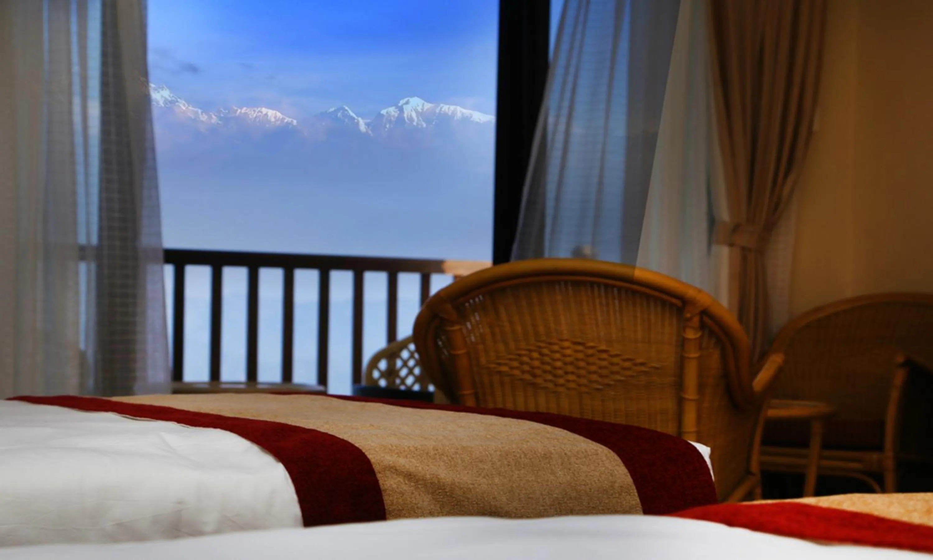 Bed in Rupakot Resort