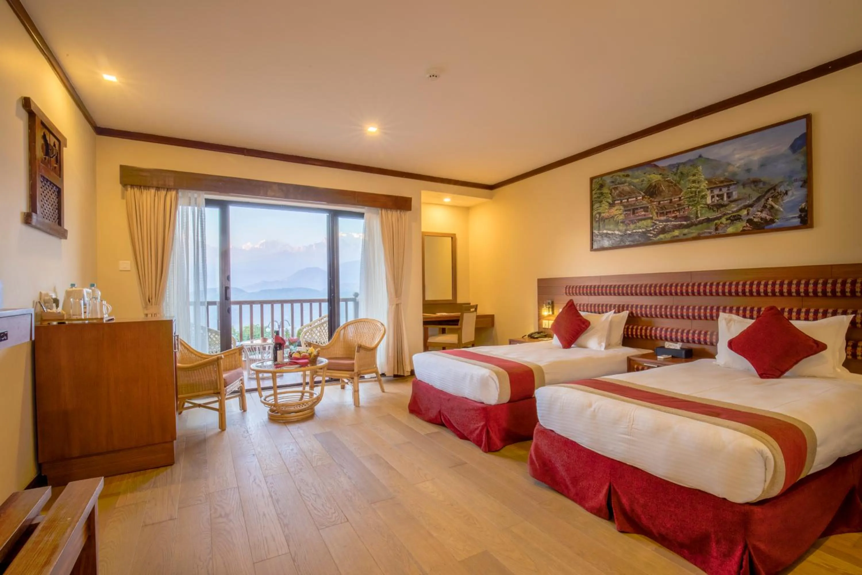 Bed in Rupakot Resort