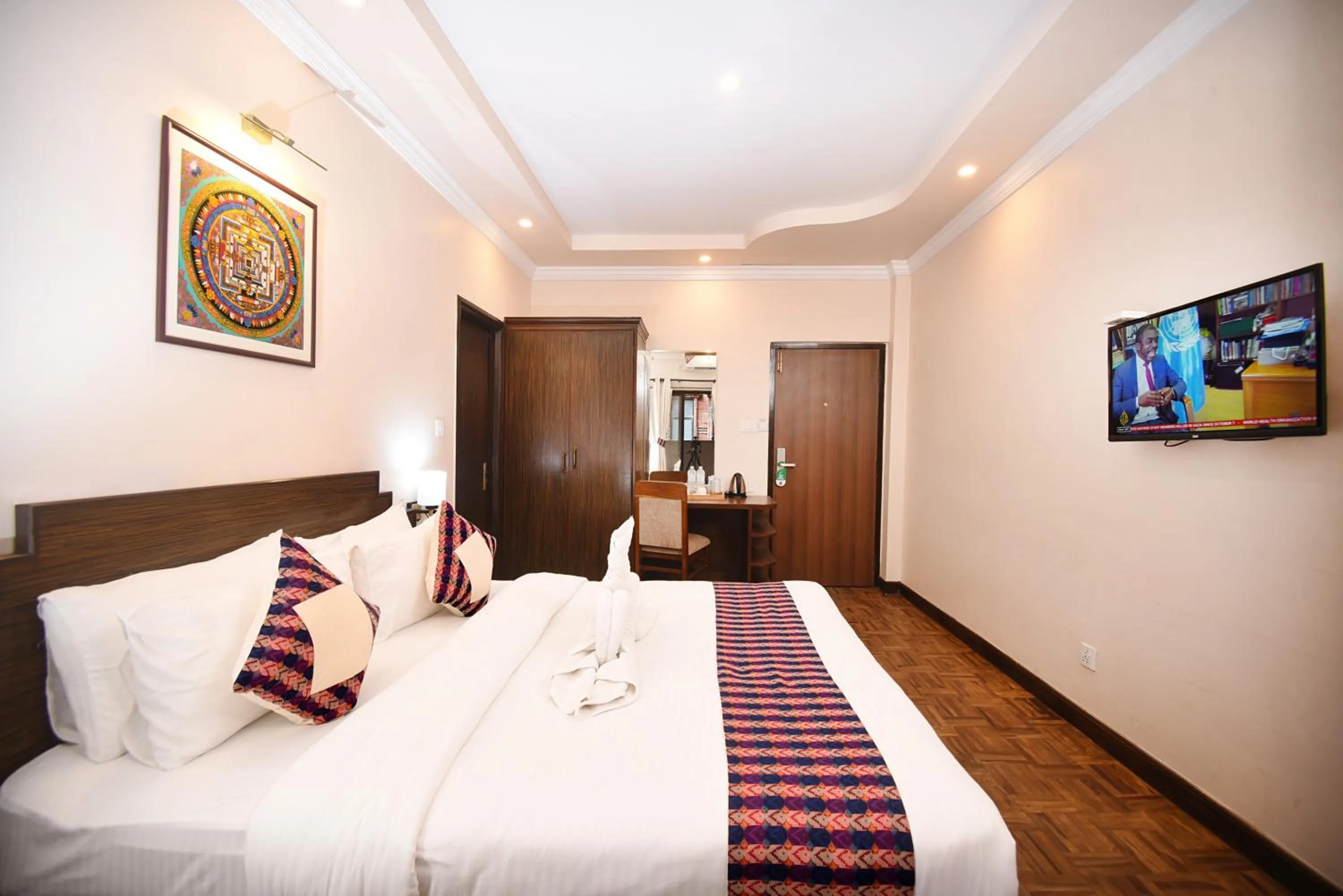 Photo of the whole room, Bed in Skye Inn Kathmandu