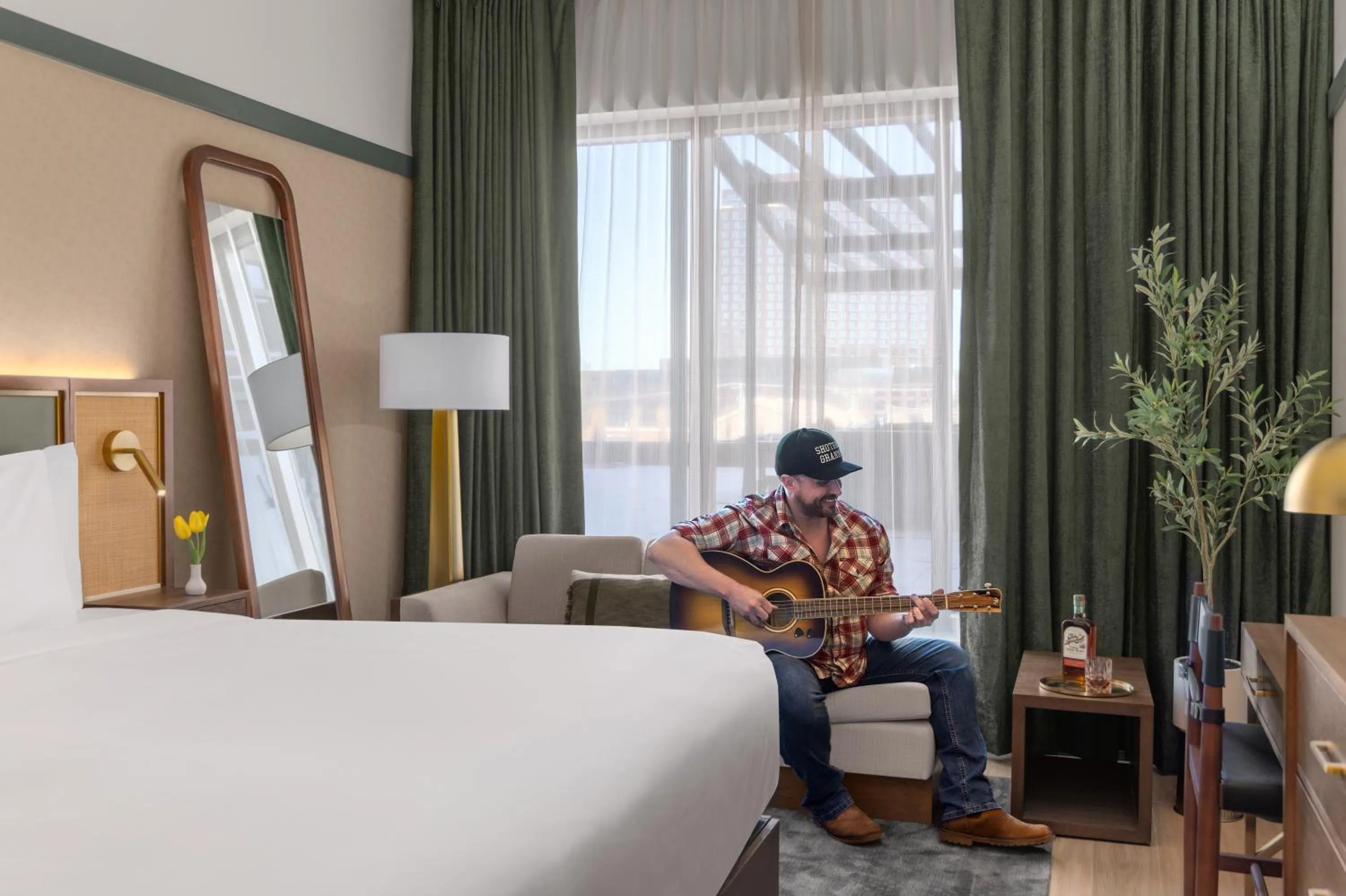 Bedroom, Bed in The Printing House Hotel, Tapestry Collection By Hilton