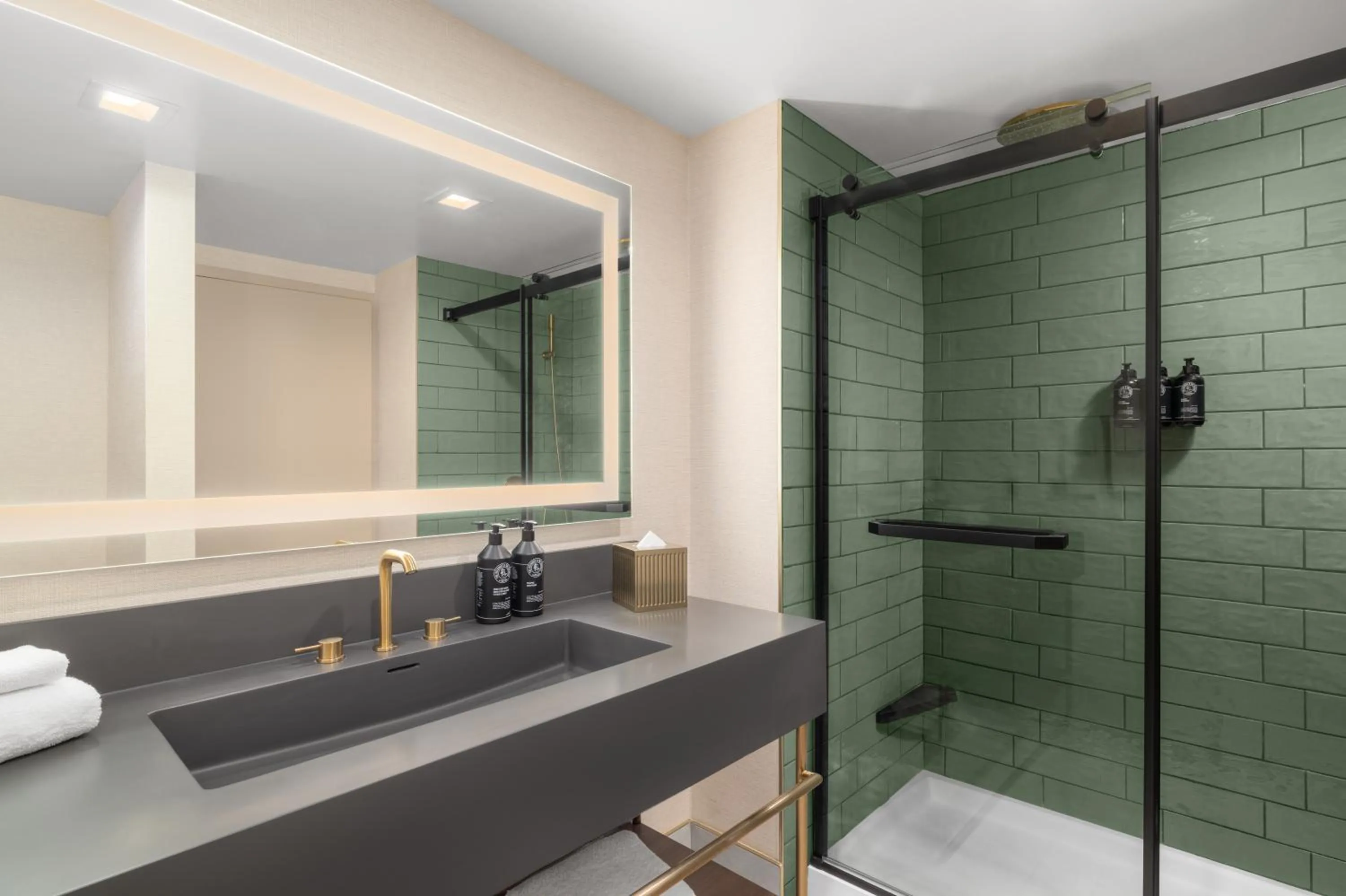 Shower in The Printing House Hotel, Tapestry Collection By Hilton