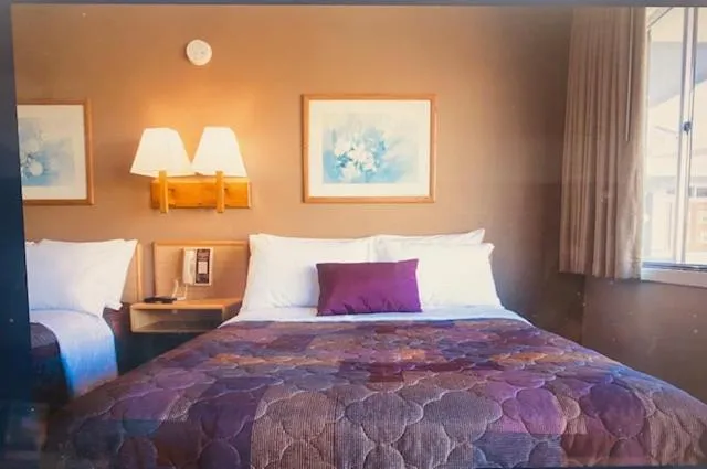 Bed in Heart O' Chicago Motel