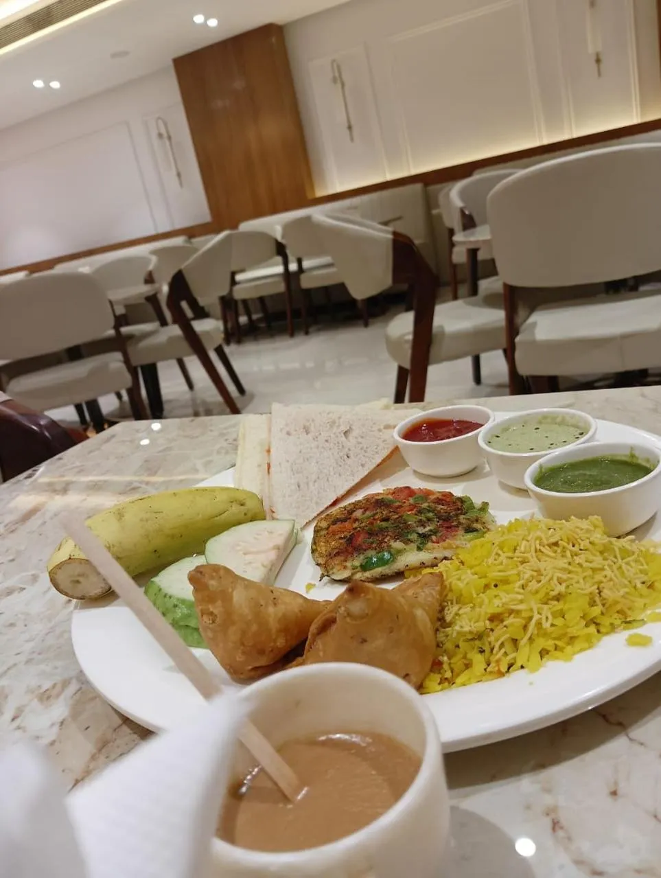 Buffet breakfast in The Grand Murli Hotel, City Light Road, Surat