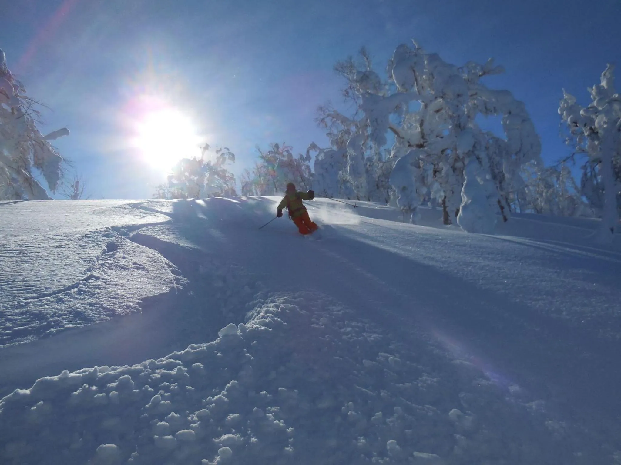 Skiing in Asahidake Yumoto Yukomanso