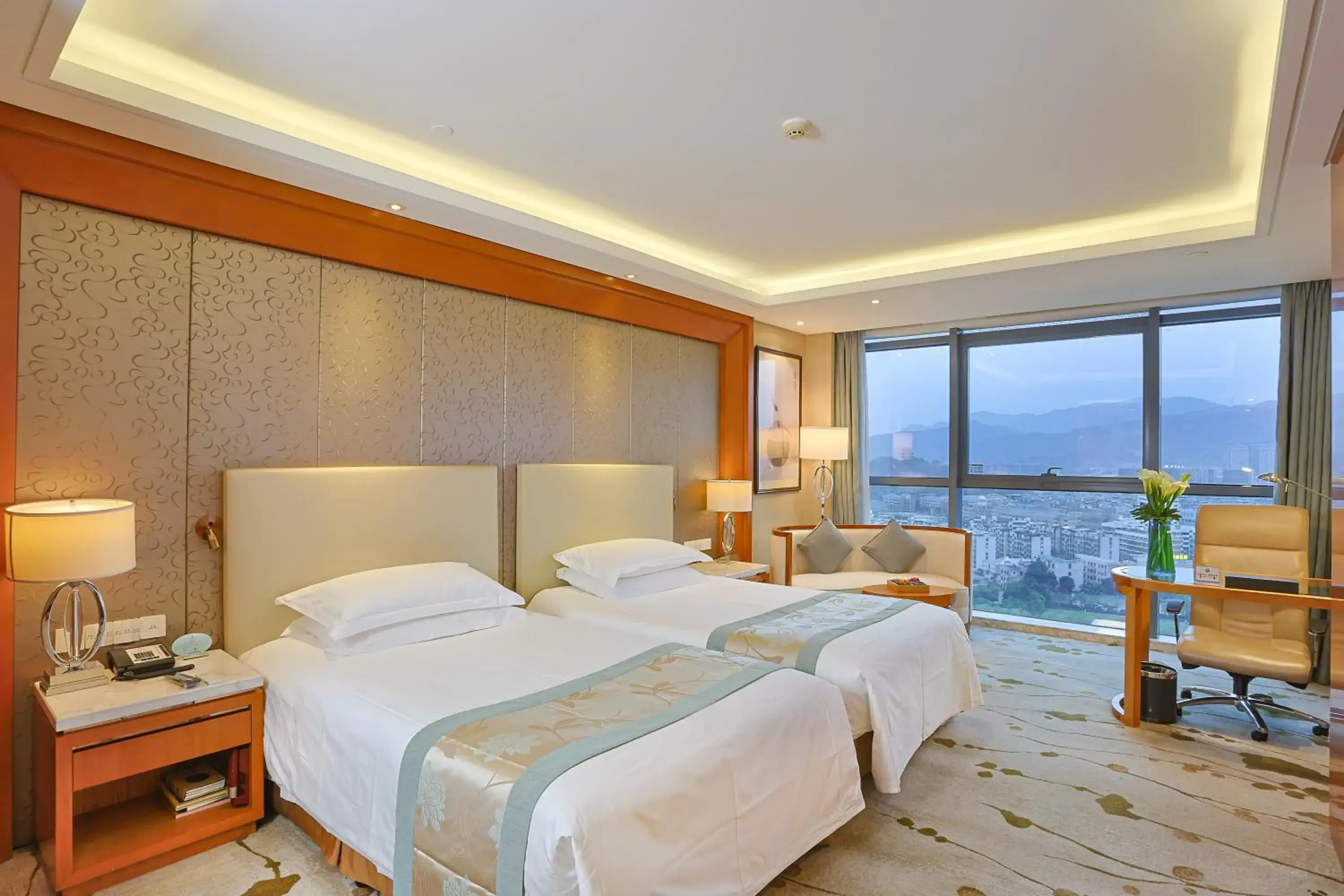Business Twin Room with River View in Yiwu Shangcheng Hotel Business Twin Room with River View in Yiwu Shangcheng Hotel