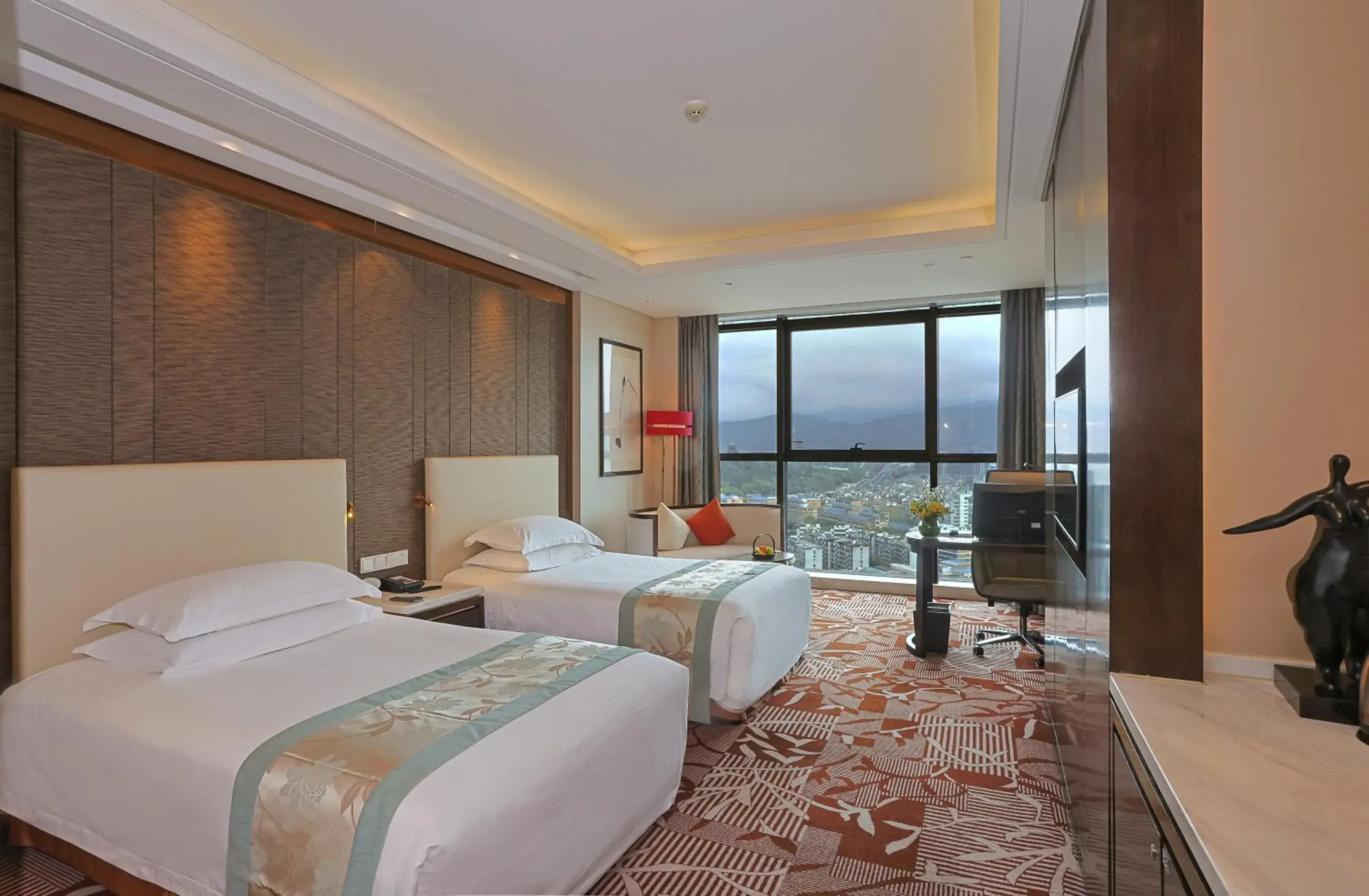 Executive Twin Room with River View in Yiwu Shangcheng Hotel Executive Twin Room with River View in Yiwu Shangcheng Hotel