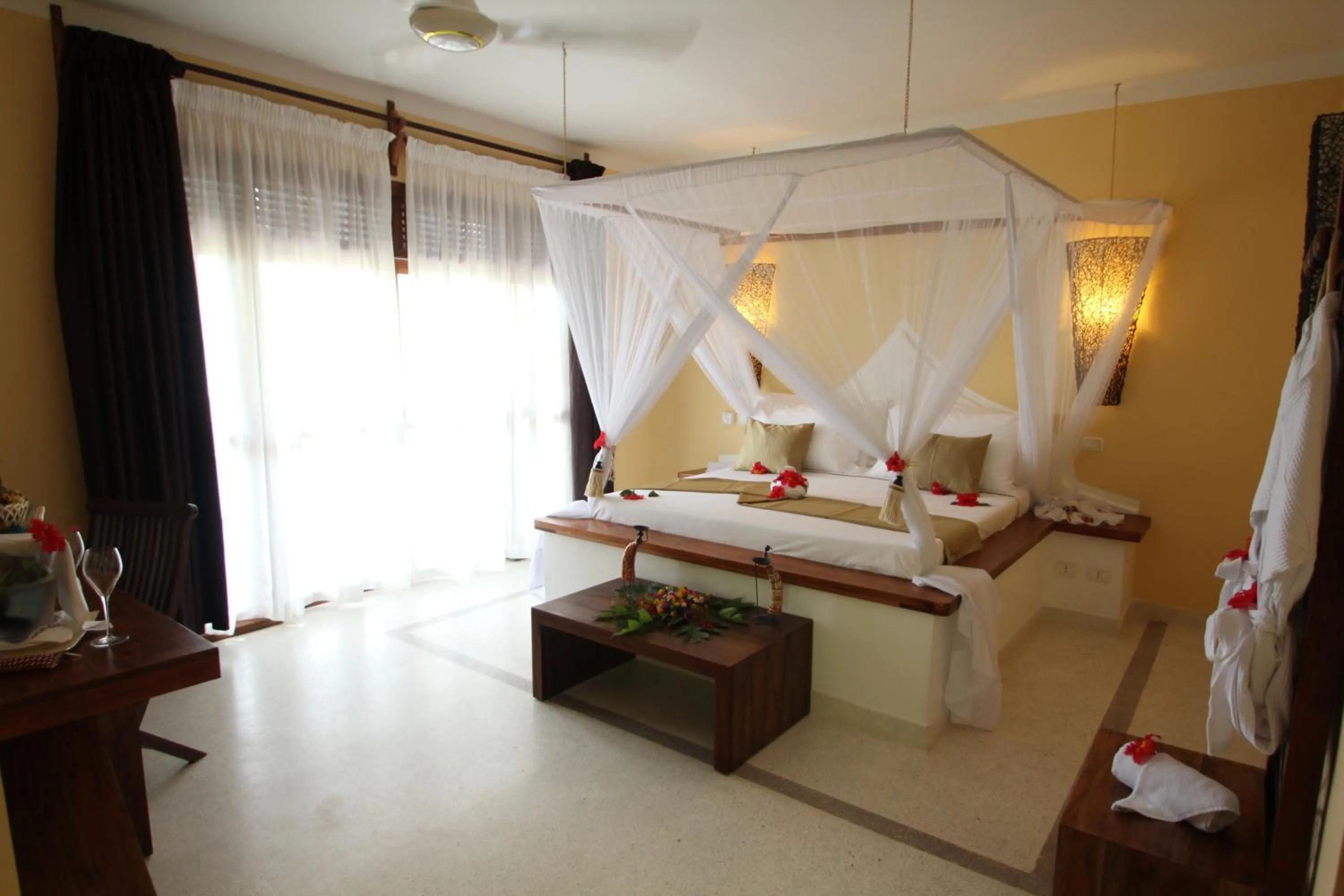 View (from property/room), Bed in Fruit & Spice Wellness Resort Zanzibar