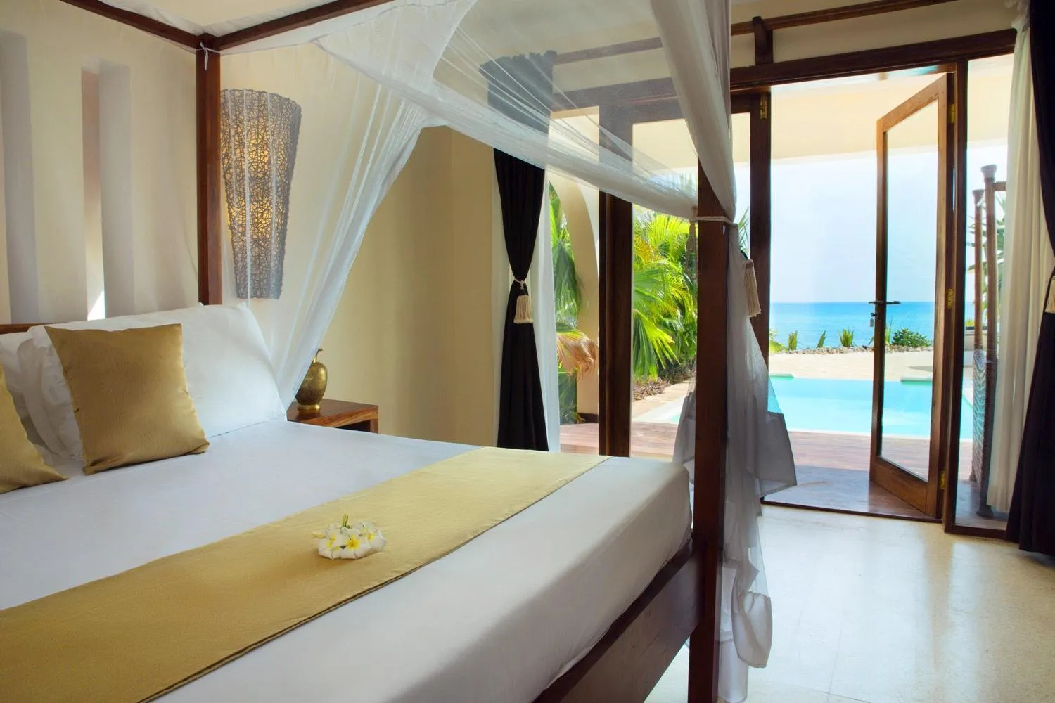 Pool view, Bed in Fruit & Spice Wellness Resort Zanzibar