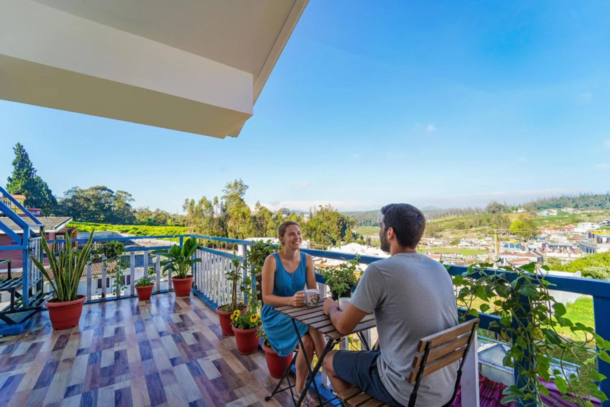 Balcony/Terrace in Via Bala Garden - Nr Ooty Toy Train Tourist Park