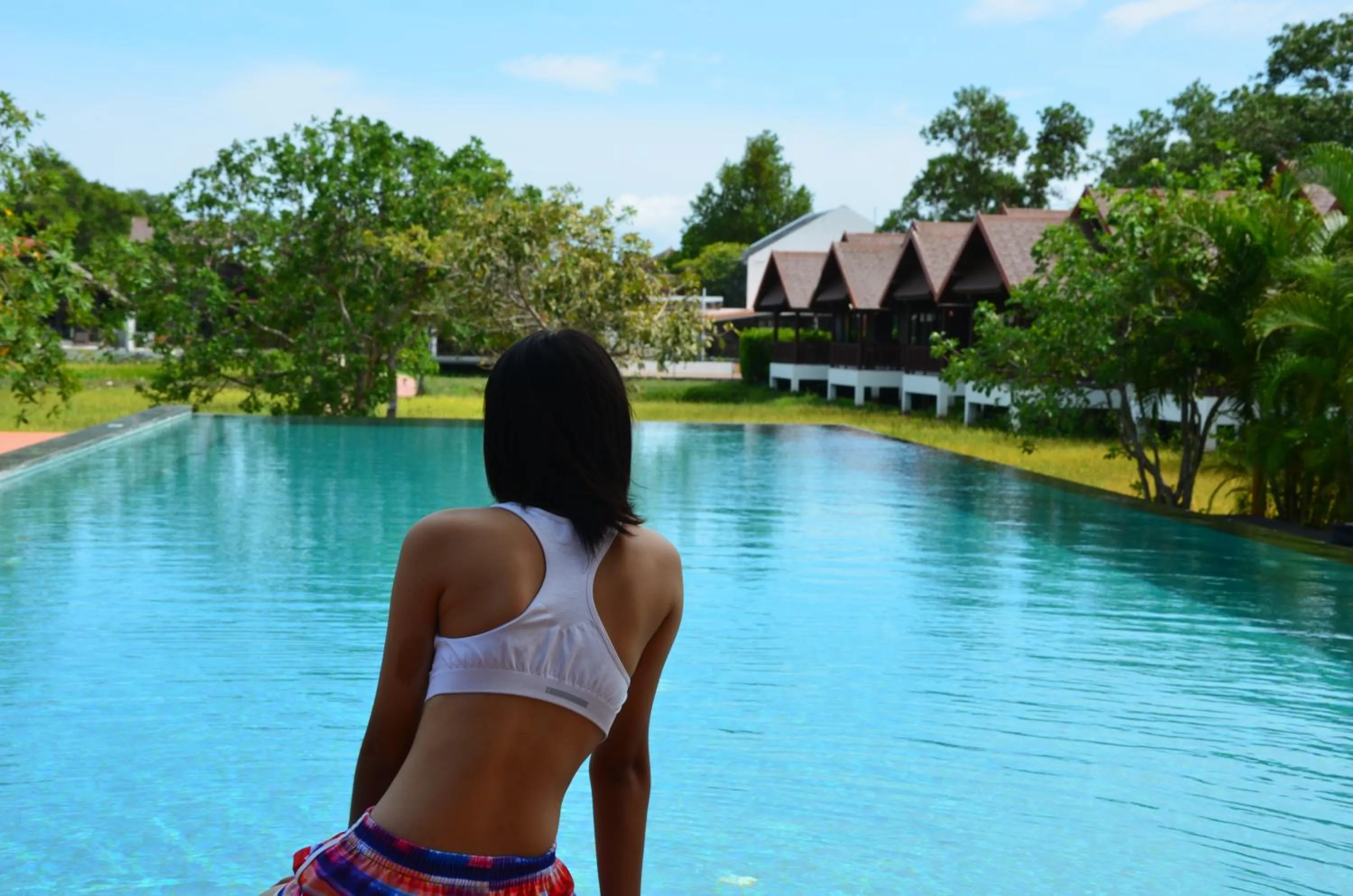 Pool view in Farmers Villa
