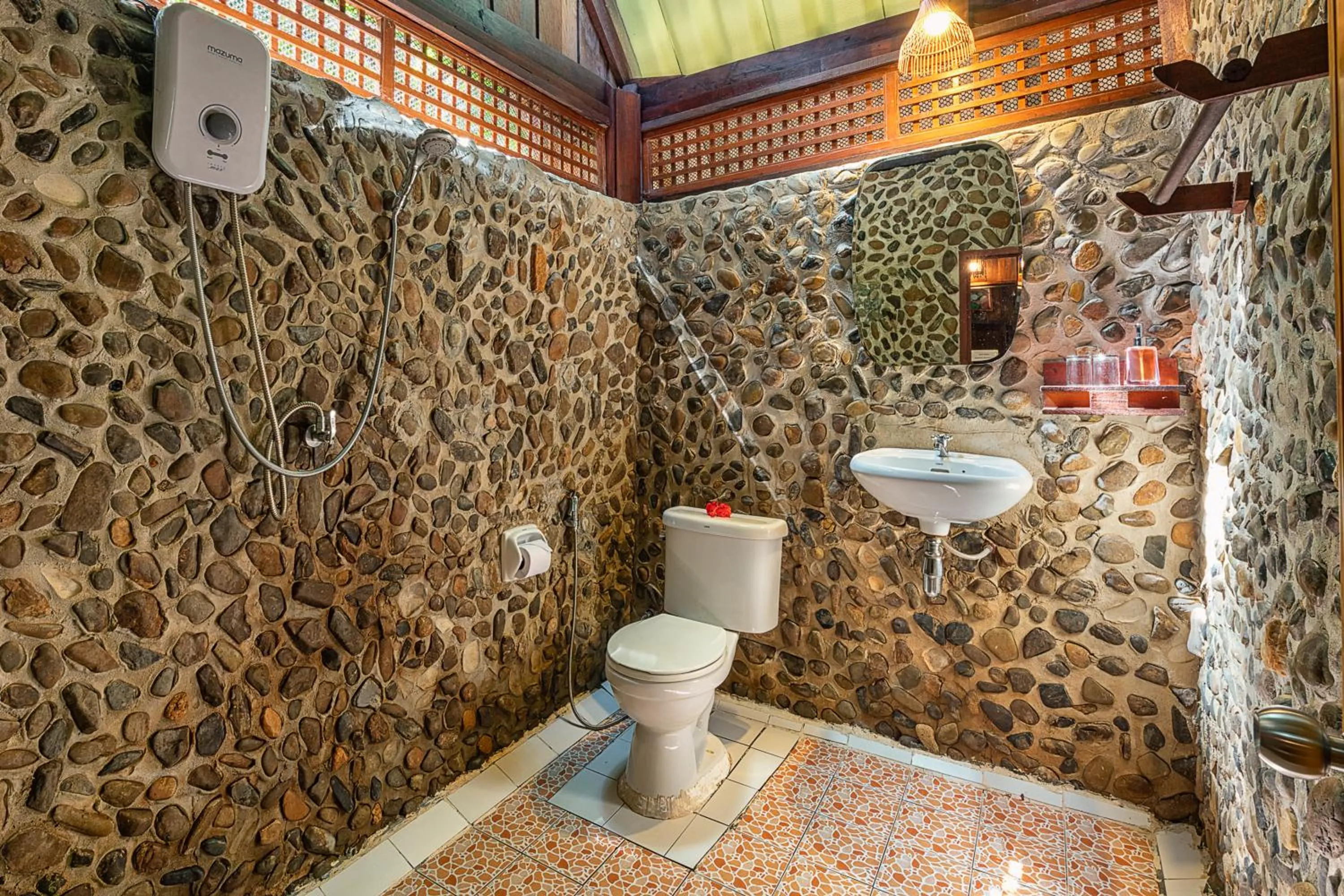 Bathroom in Khao Sok Riverside Cottages