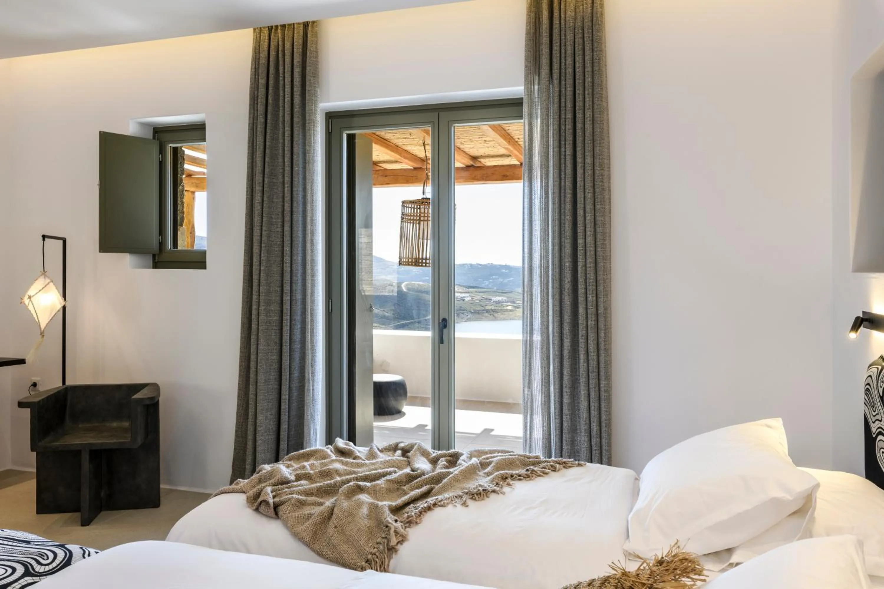 Bed in Nasta Suites & Villas Intentional Living Mykonos