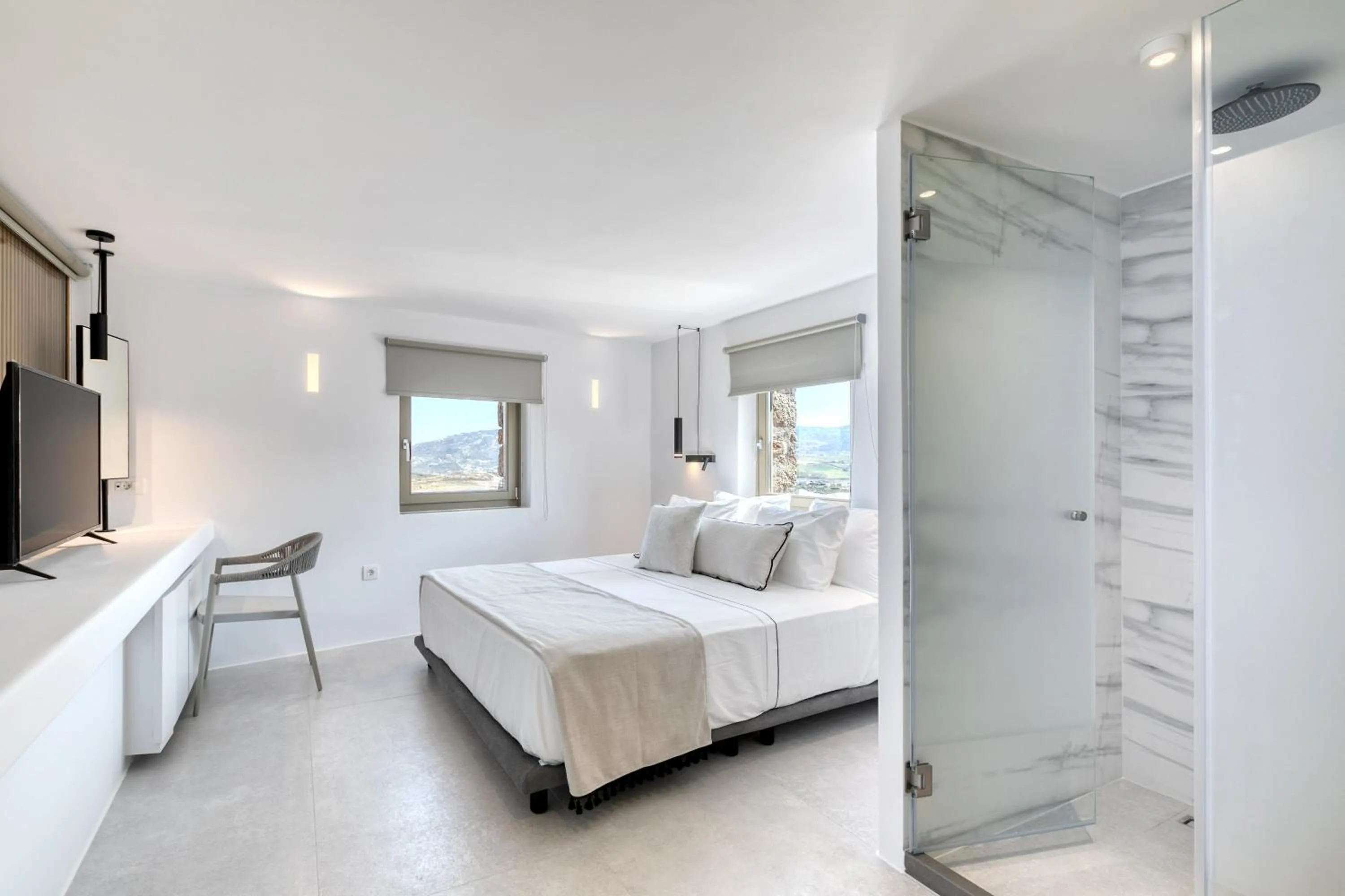 Bed in Nasta Suites & Villas Intentional Living Mykonos