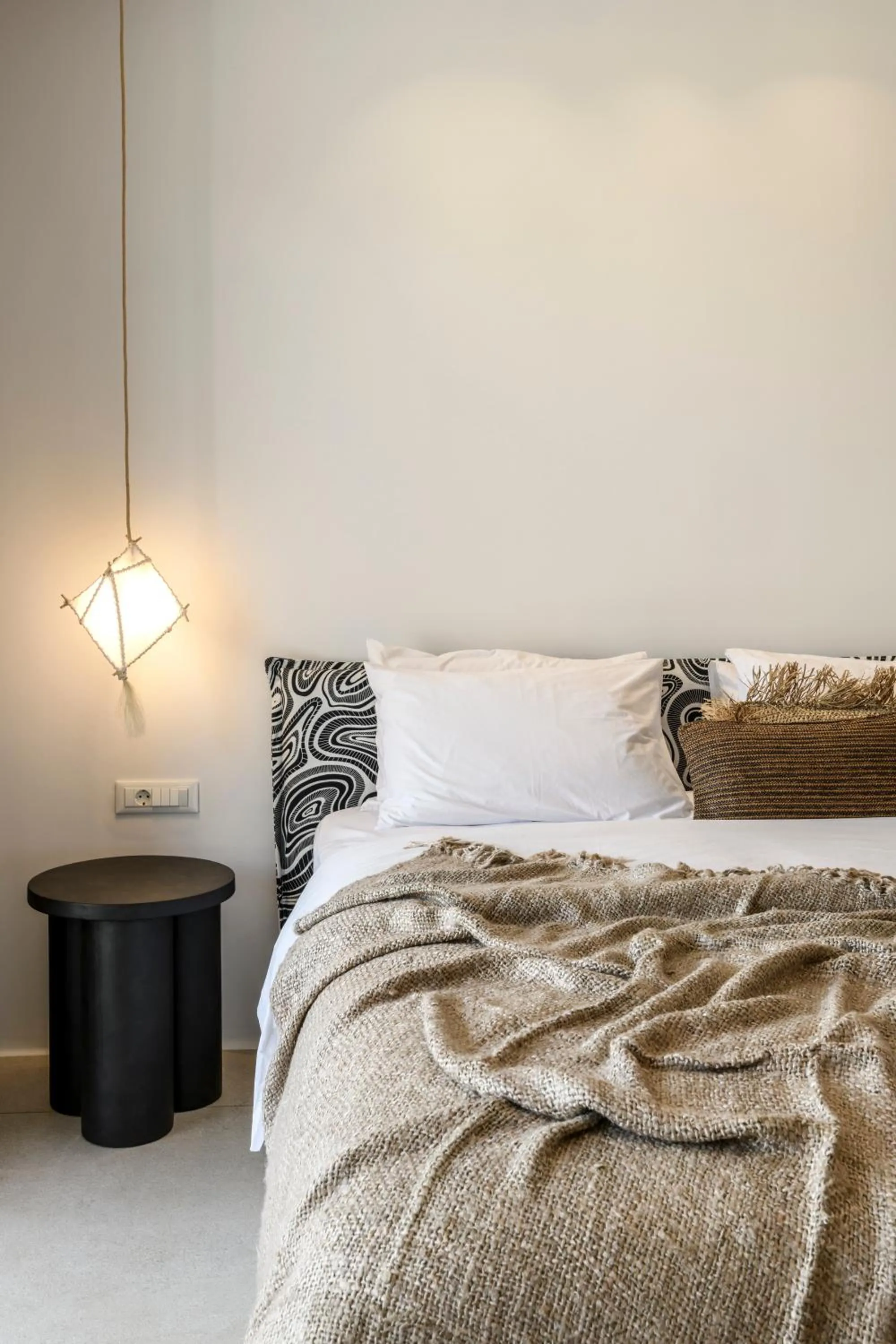 Bed in Nasta Suites & Villas Intentional Living Mykonos