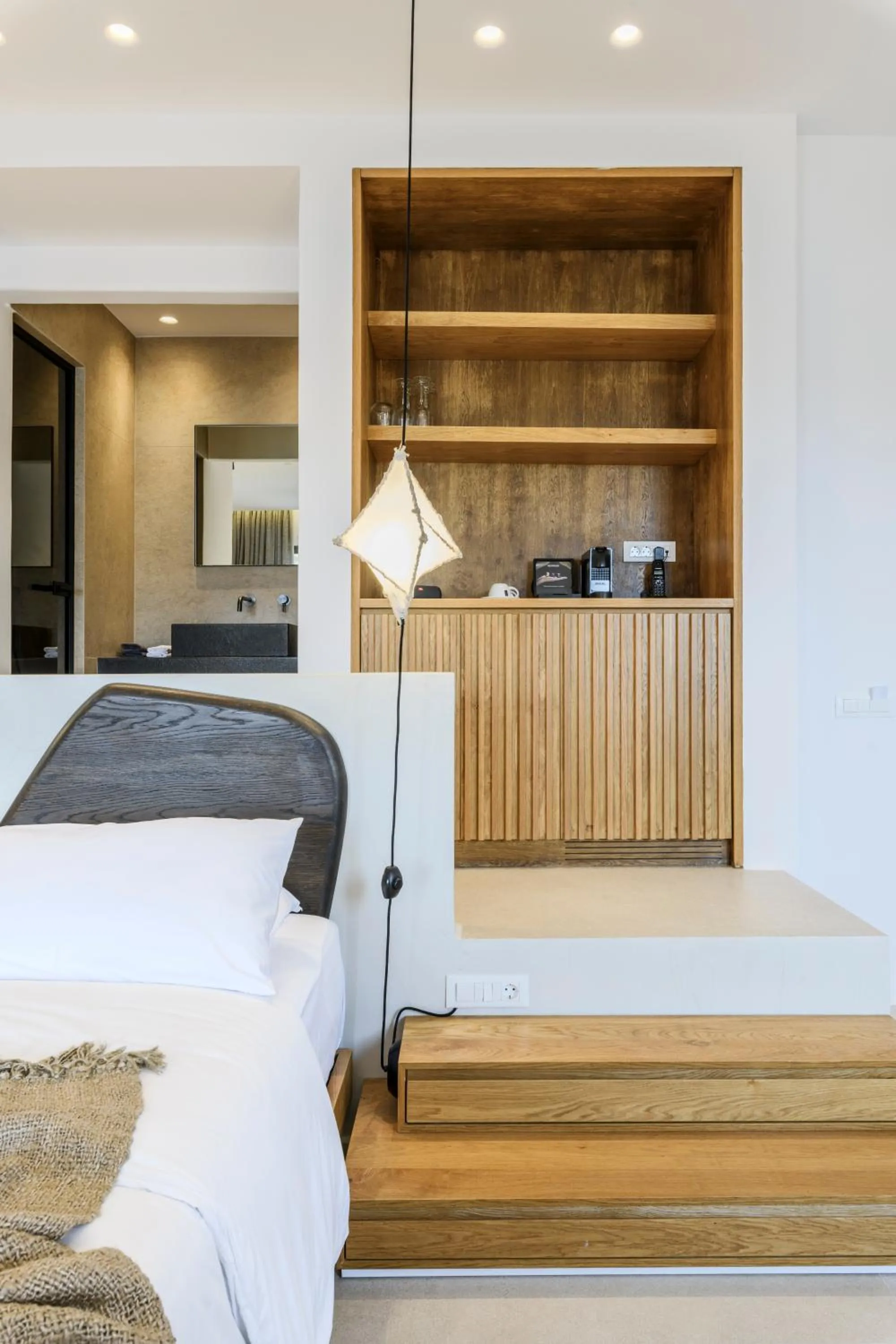Bed in Nasta Suites & Villas Intentional Living Mykonos